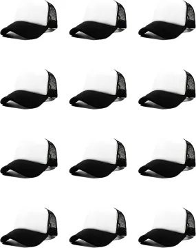 12 Pack Sublimation Hats for Men Blank Trucker Hats Bulk Snapback Mesh Women Baseball Caps DIY Custom 18 Colors