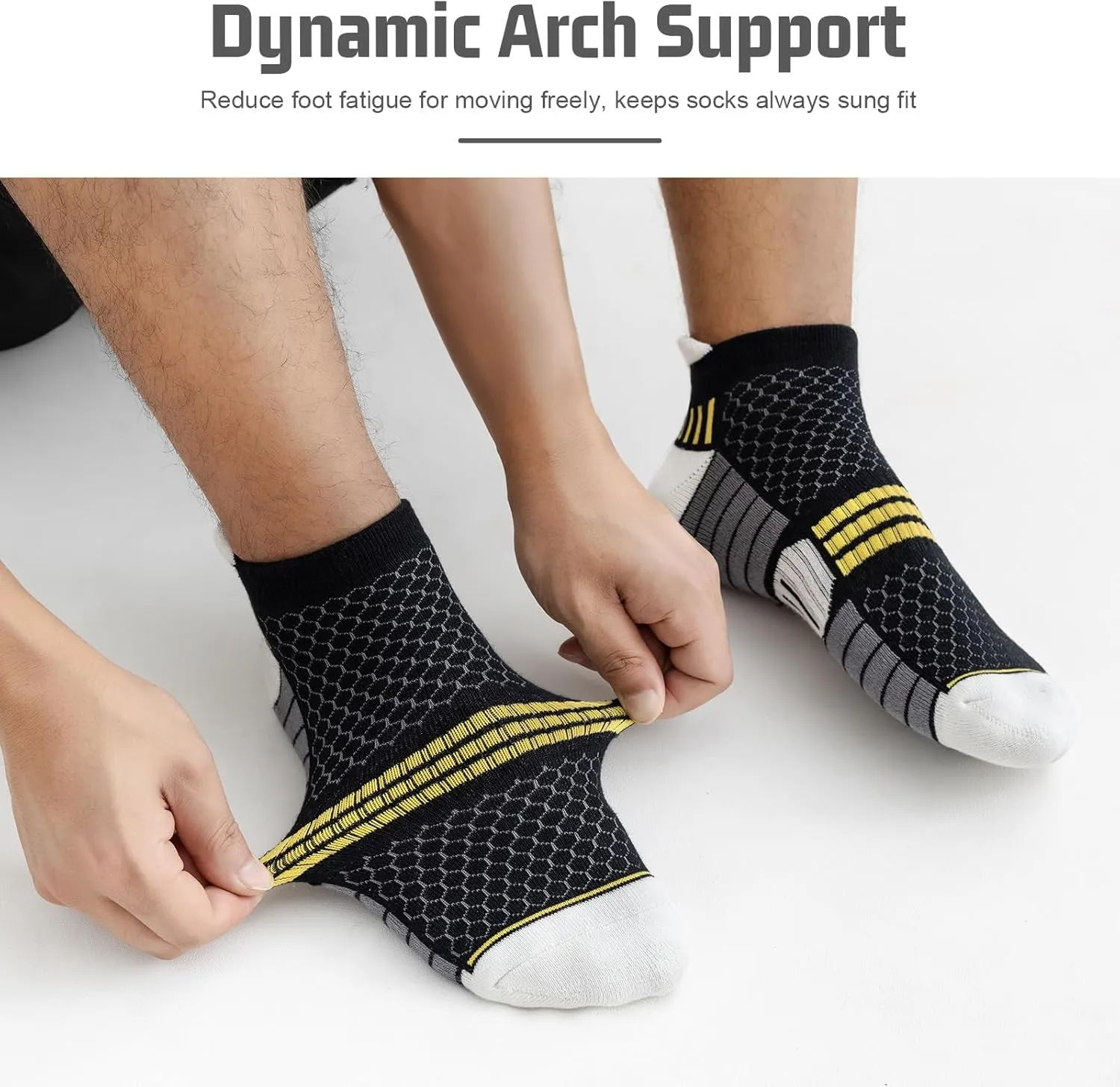 6 Pack Men's Ankle Socks, Cushion Running Athletic Socks, Breathable Sports Low Cut Socks
