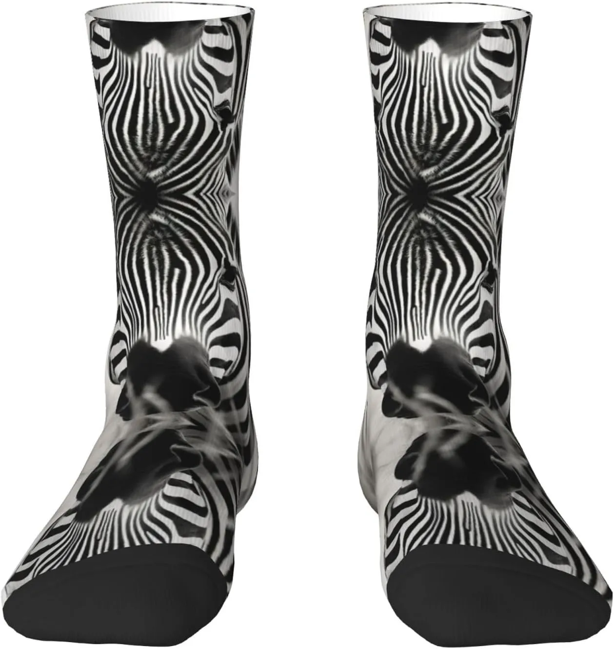 Abstract Animal Zebra1 Print Fun Contrast Socks,Novel Crazy Cool Socks,Pattern Funky Novelty Socks,Unisex Bulk Socks