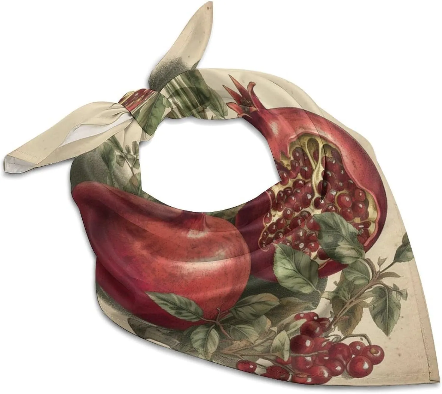 Berries of Pomegranate Silk Scarf Fashion Satin Head Scarf Lightweight Head Scarves for Neck Silk Scarves for Women Men Boho Hair Wrap Sleeping Kerchief Bandanas Pocket Square 18" X 18"