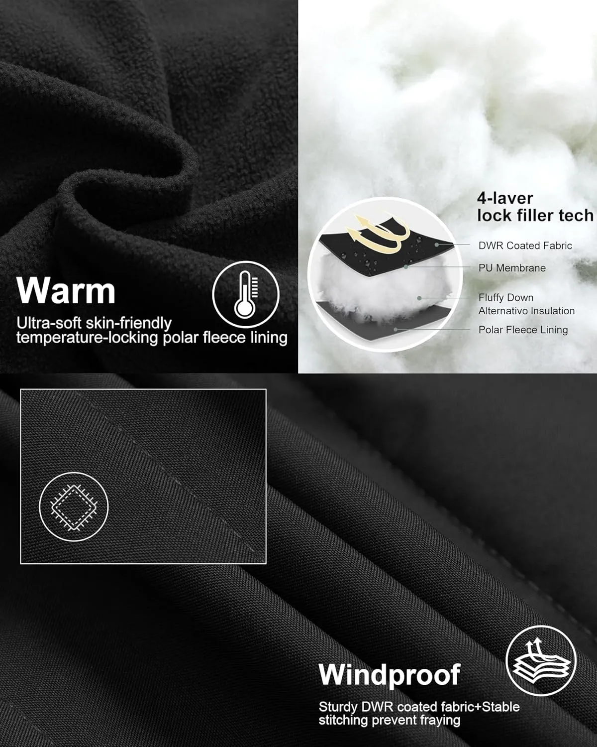 Chrisuno Women's Plus Size Winter Puffer Jacket Warm Long Winter Coats Quilted Waterproof Fleece Lined Detachable Fur Hood