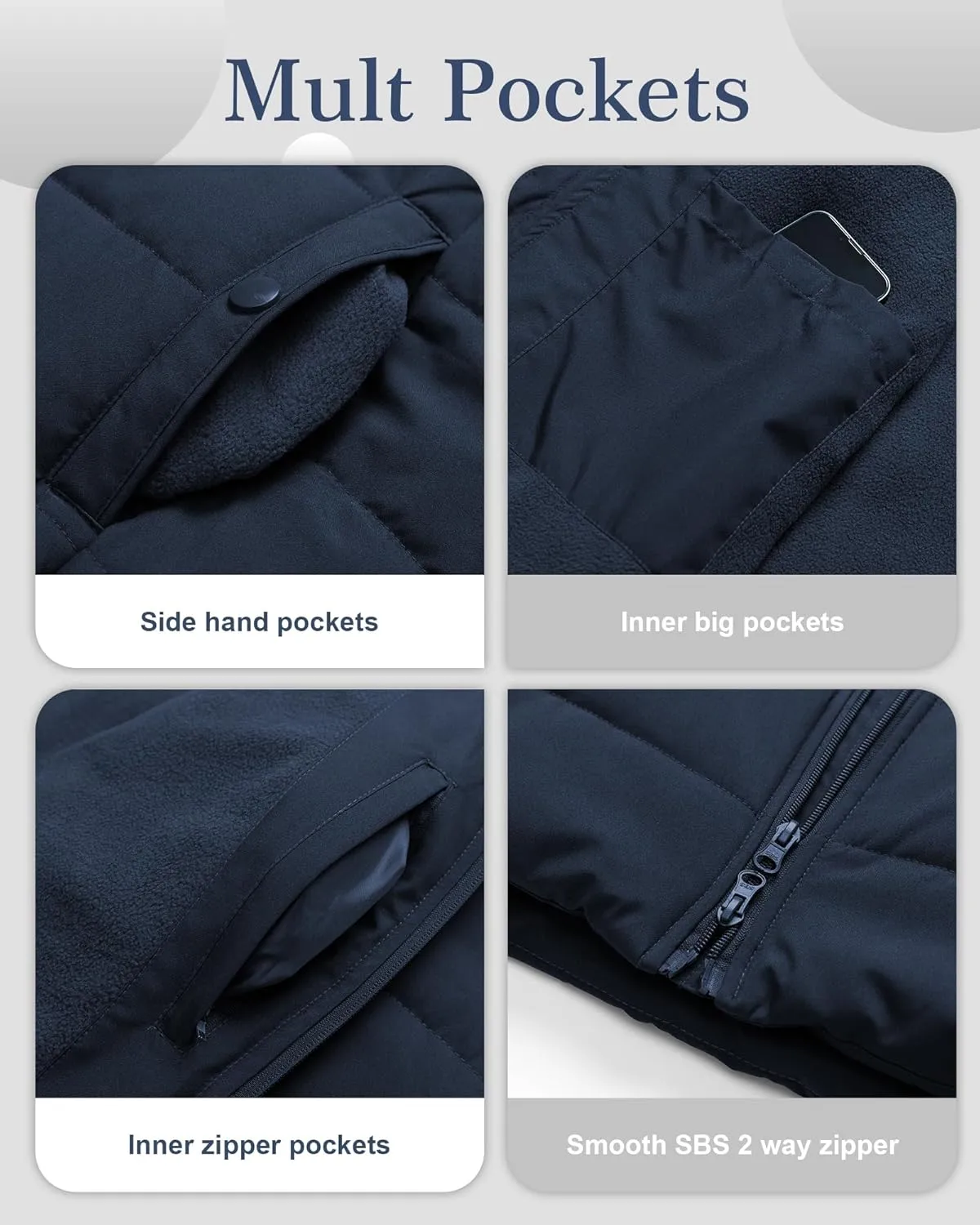 Chrisuno Women's Plus Size Winter Puffer Jacket Warm Long Winter Coats Quilted Waterproof Fleece Lined Detachable Fur Hood