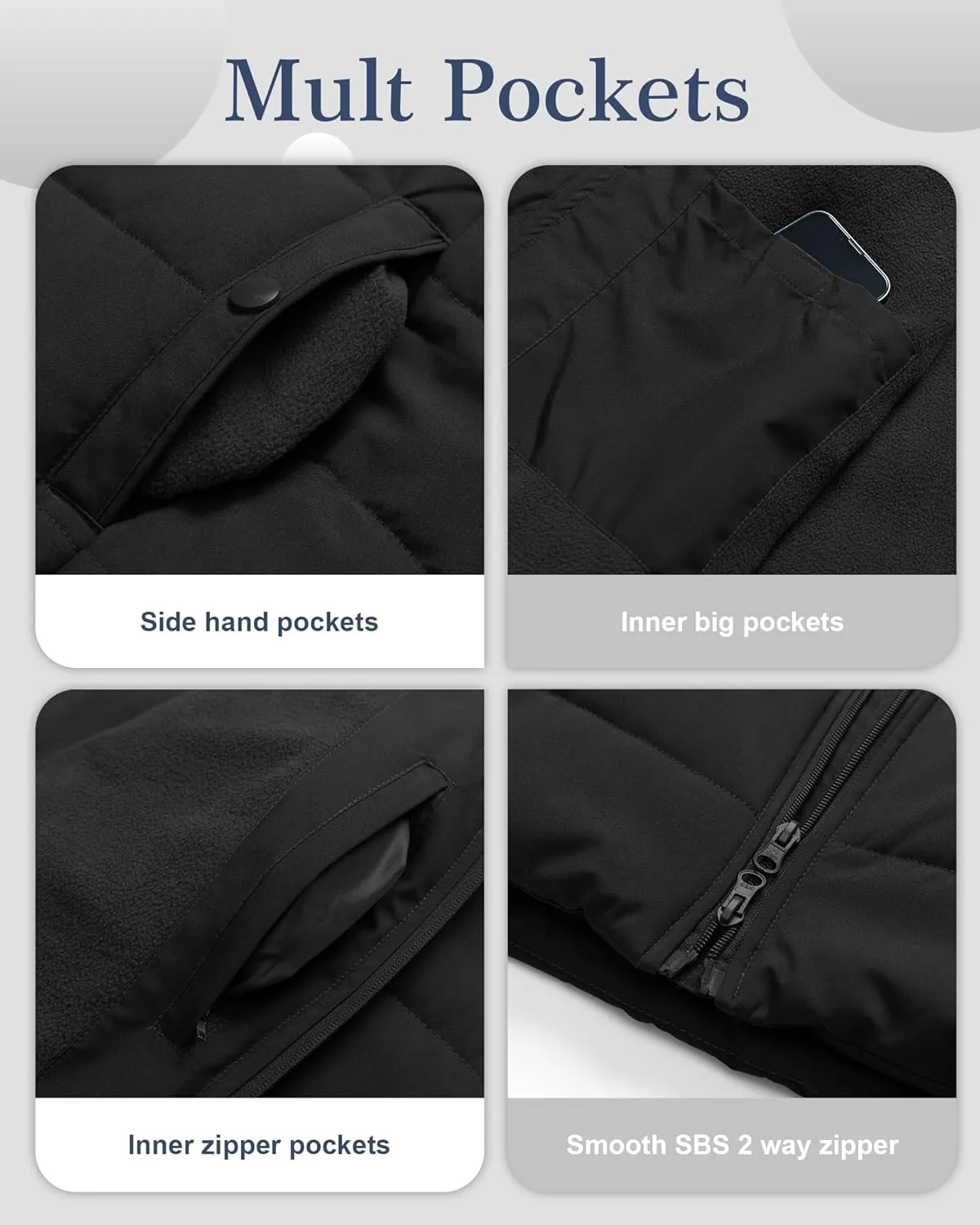 Chrisuno Women's Plus Size Winter Puffer Jacket Warm Long Winter Coats Quilted Waterproof Fleece Lined Detachable Fur Hood