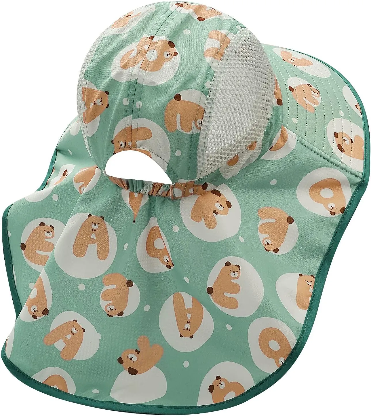 CLAPE UPF50  Kids Sun Hat Mesh Bucket Caps with Neck Flap Summer Beach Hat Infant Play Caps Fisherman Travel Caps for Camping