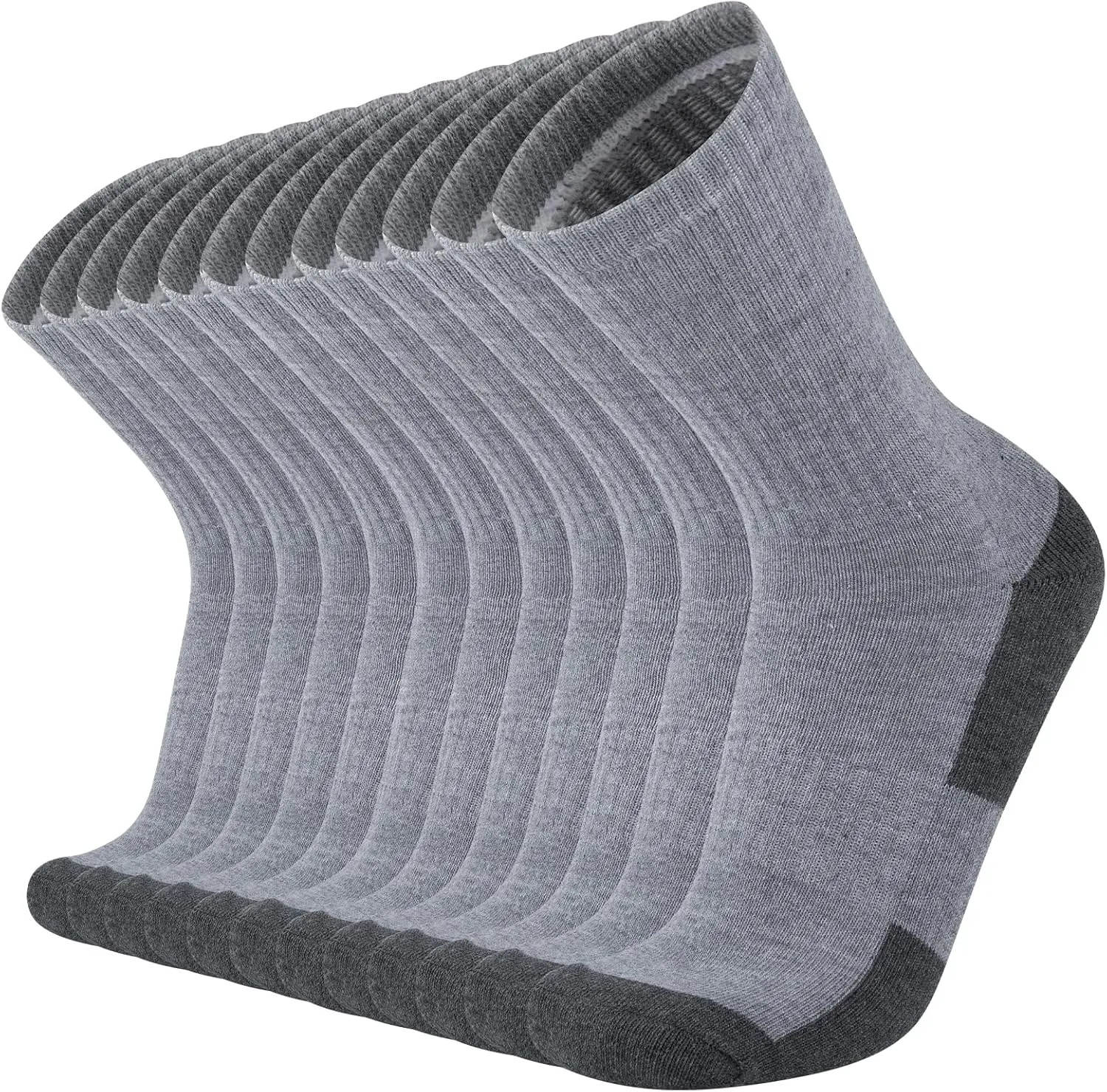 COOVAN 8 Pack Men's Athletic Crew Socks - Moisture Wicking, Heavy Duty Cushioned, Breathable Boot Socks