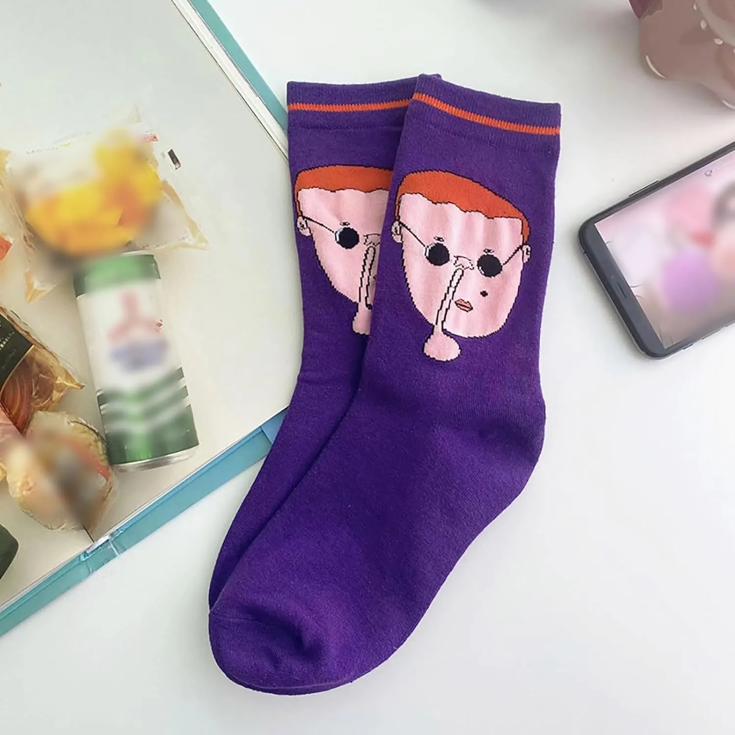 Crew Socks For Women Athletic Funny Graphic Mid Length Comfortable Cotton Ankle Sock For Running