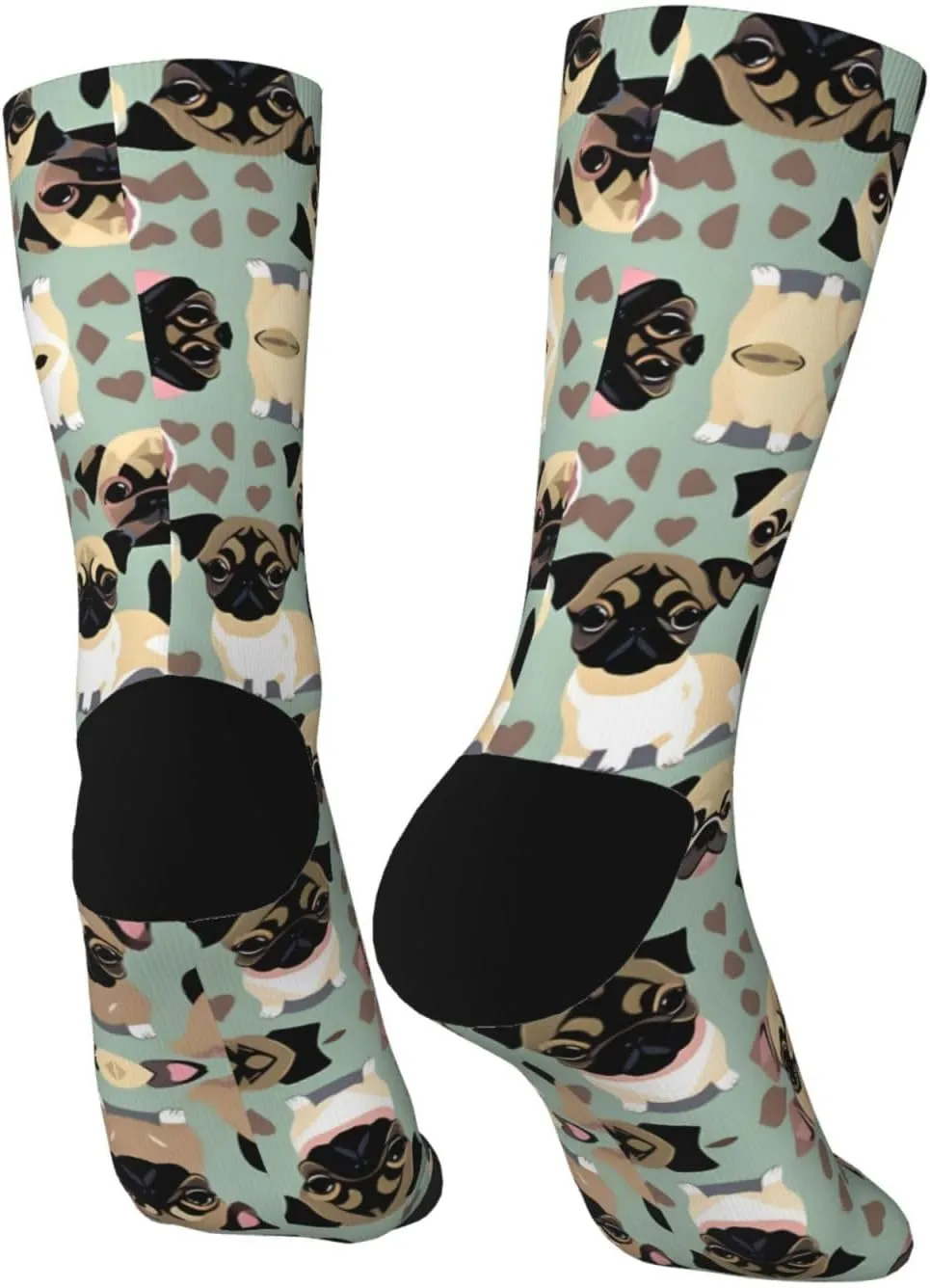 Cute Chihuahua Pug Pattern Print Fun Novelty Men Running Socks, Unisex Moisture Wicking Socks Casual Sports Socks