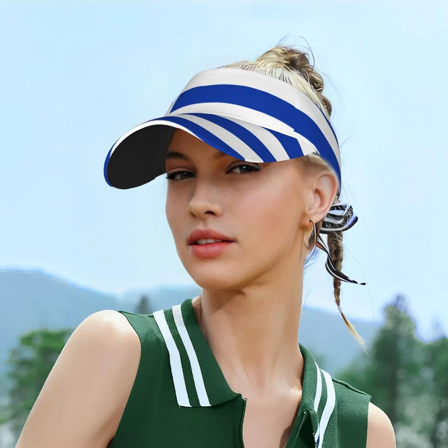 Cute Flag Hats Flag Patriotic Sport Sun Visor Hats Adjustable Flag Empty Top Baseball Cap Sun Hat for Women Men