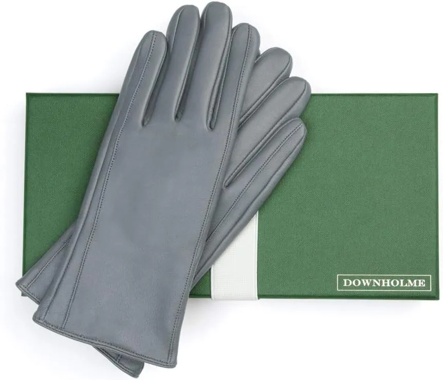 Downholme Touchscreen Leather Cashmere Lined Gloves for Women