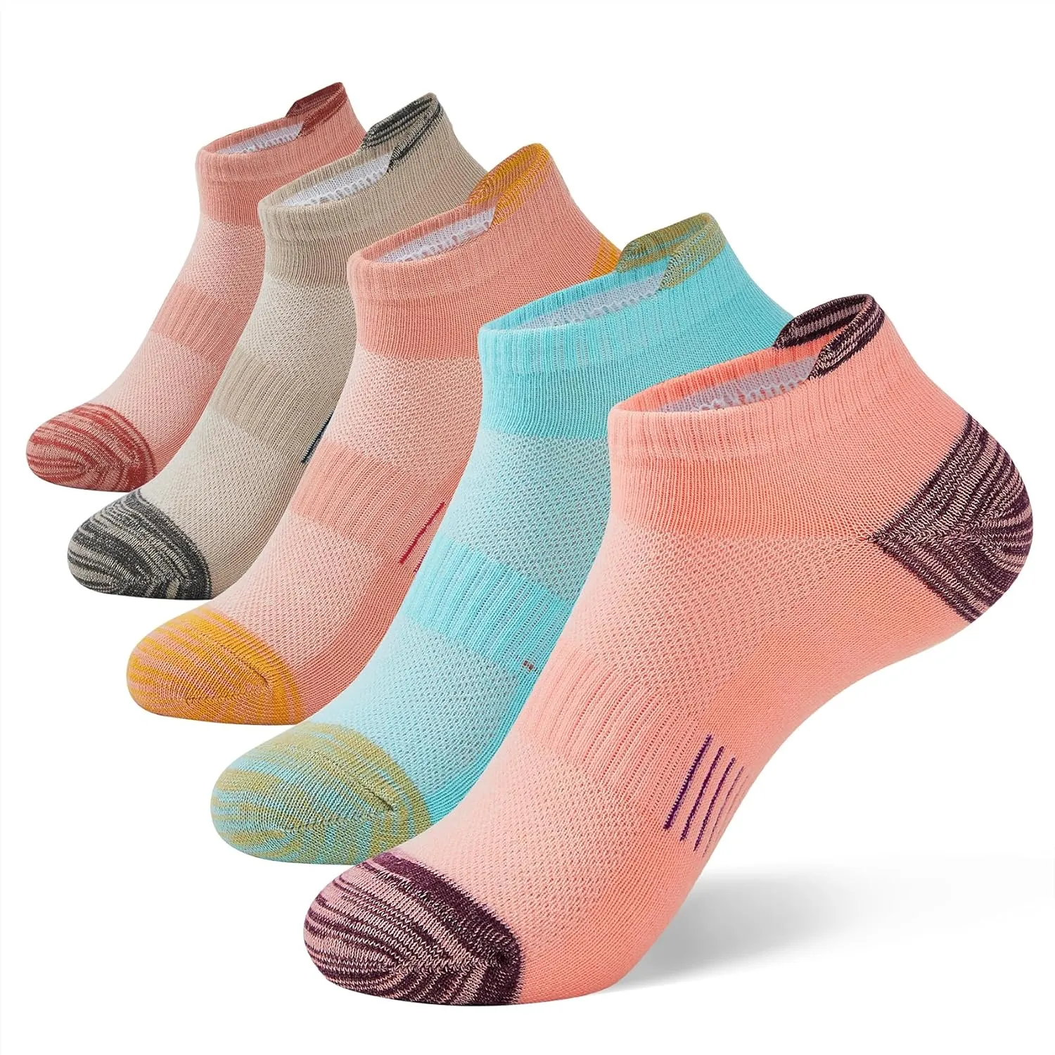 Durio Running Socks Womens Ankle Socks for Women 5Pairs Athletic Socks Low Cut Breathable Anti Blister Wicking Odor Resistant