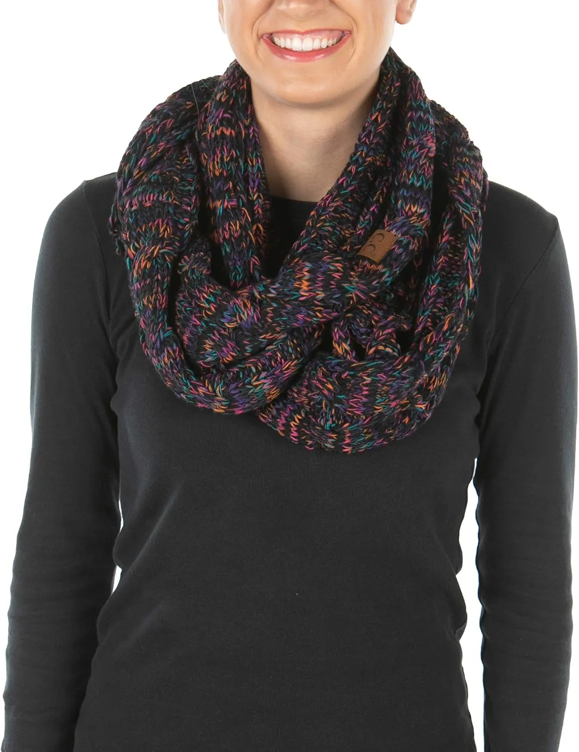 Funky Junque Infinity Scarf Women Winter Cable Knit Circle Wrap - Mother's Day Gift