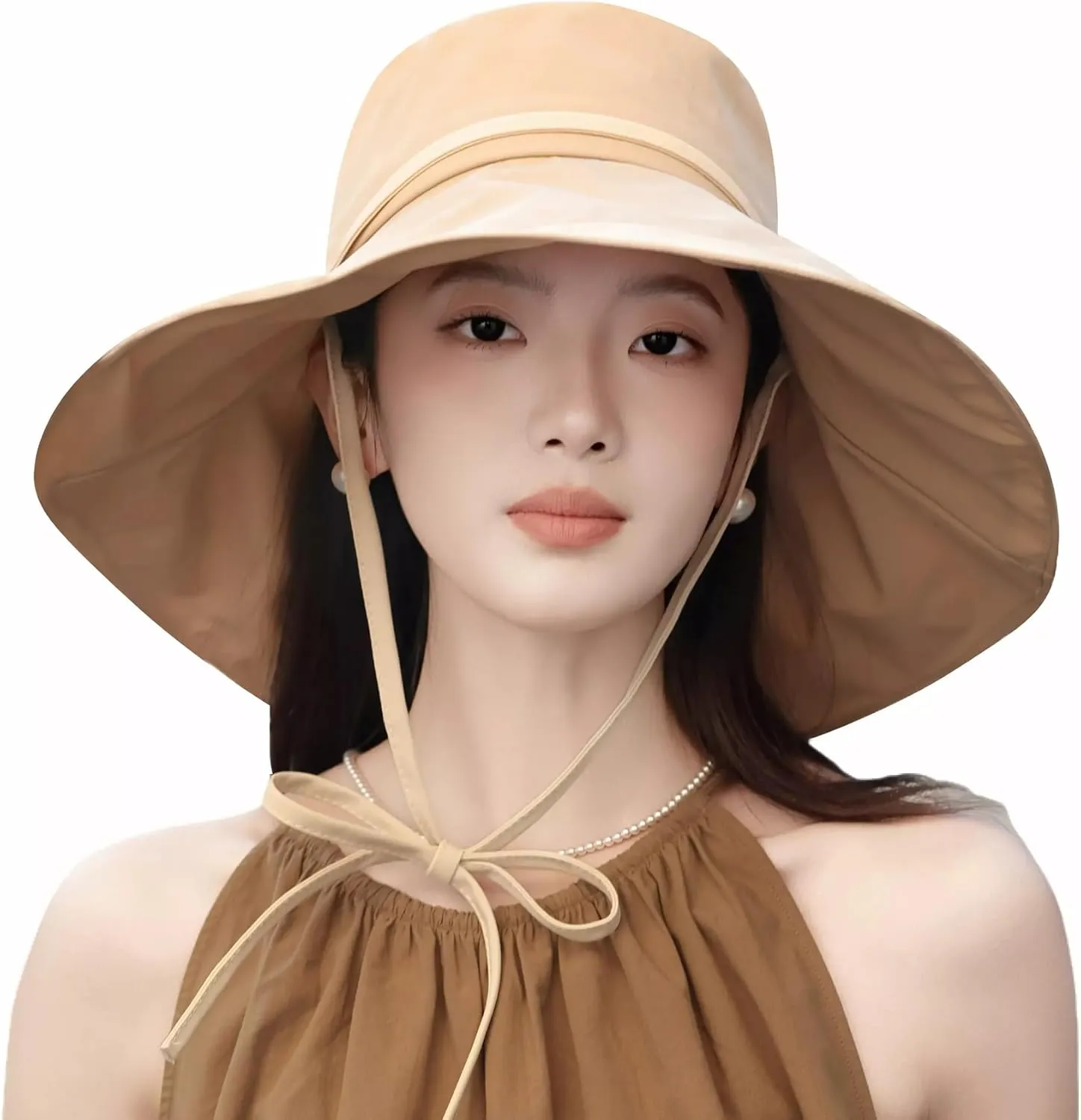 HUAMULAN Wide Brim Women Sun Hat Summer Beach Bucket Fishing Hats Metal Wired Edge Packable UV Protection for Hiking Garden