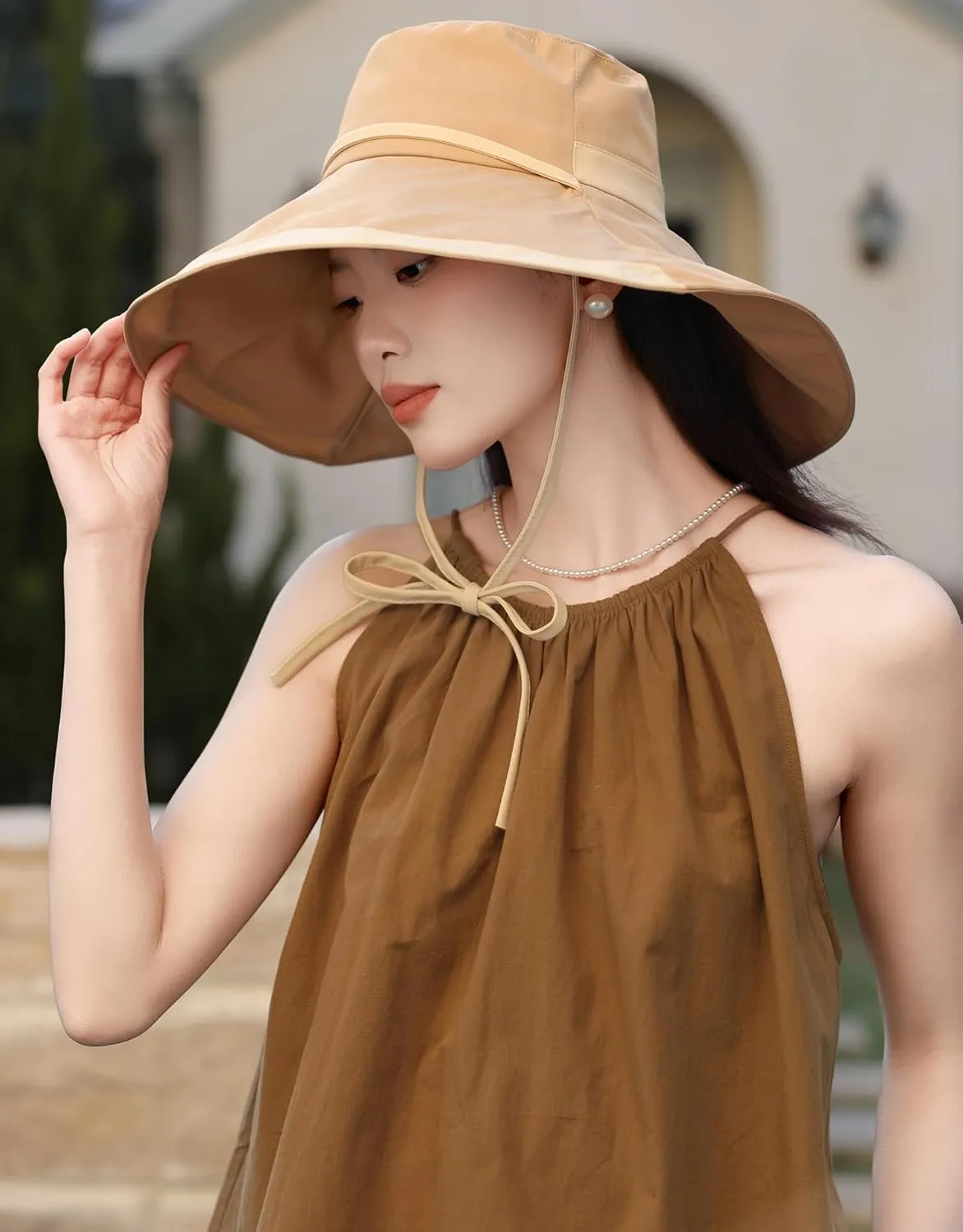 HUAMULAN Wide Brim Women Sun Hat Summer Beach Bucket Fishing Hats Metal Wired Edge Packable UV Protection for Hiking Garden