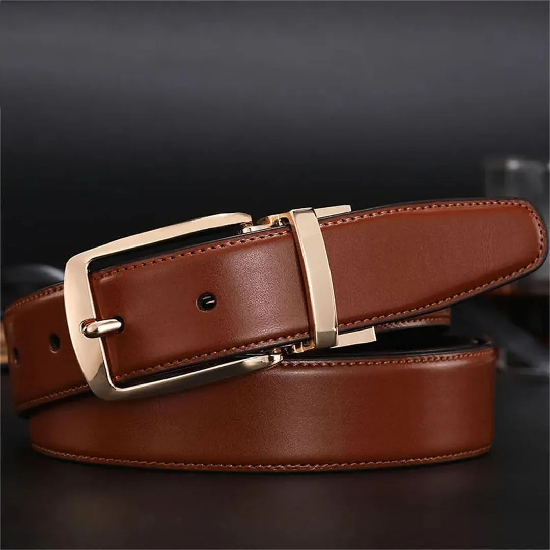 Men Belts Casual Reversible Rotated Buckle Double Sided Belt Belts For Men Genuine Leather Dress Belt