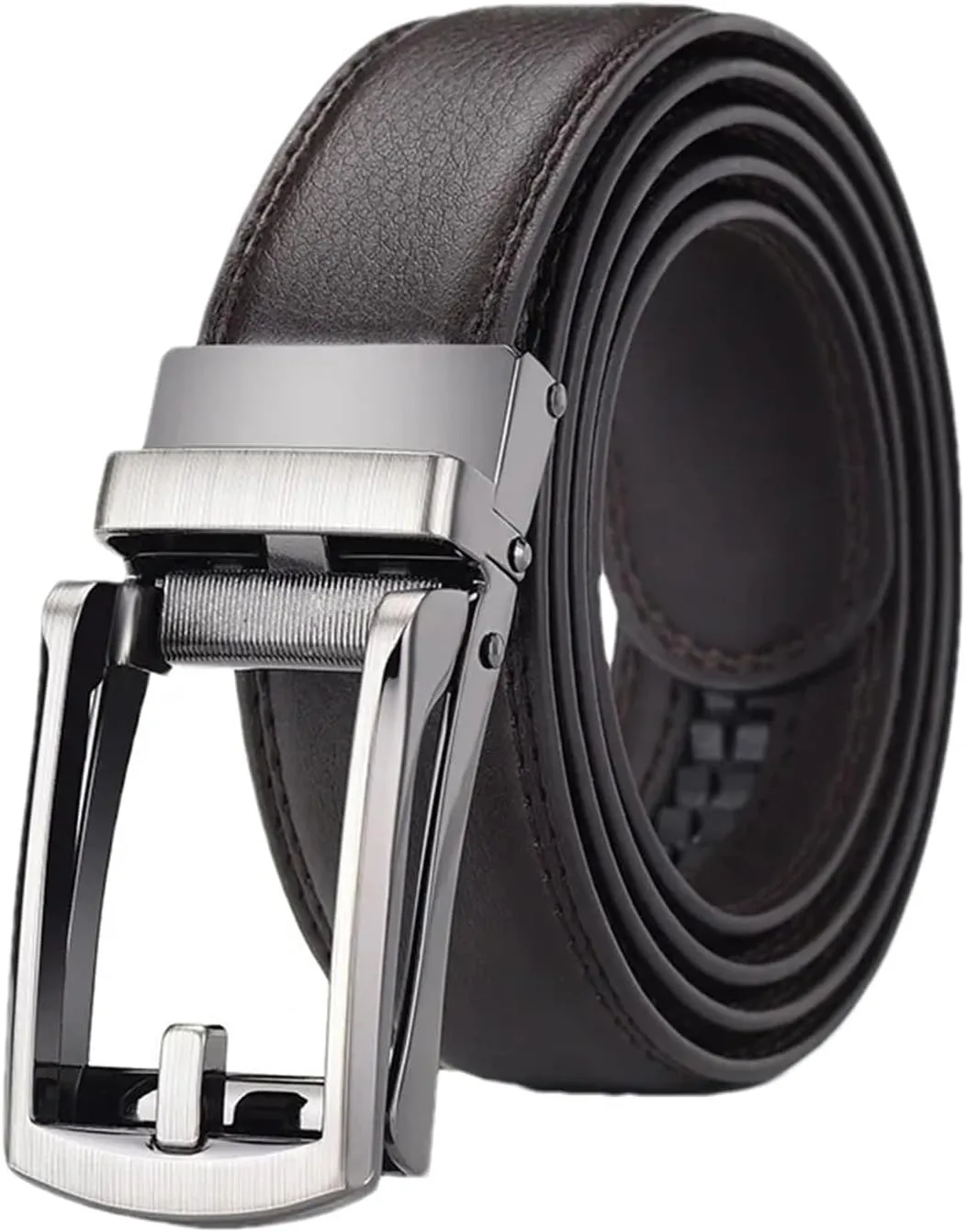 Mnjyihy Men's Business Genuine Leather Belts Jeans Automatic Adjustable Alloy Buckle Waist Straps Belts