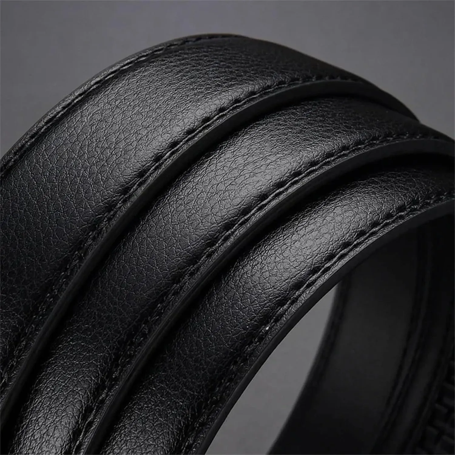 Mnjyihy Men's Business Genuine Leather Belts Jeans Automatic Adjustable Alloy Buckle Waist Straps Belts