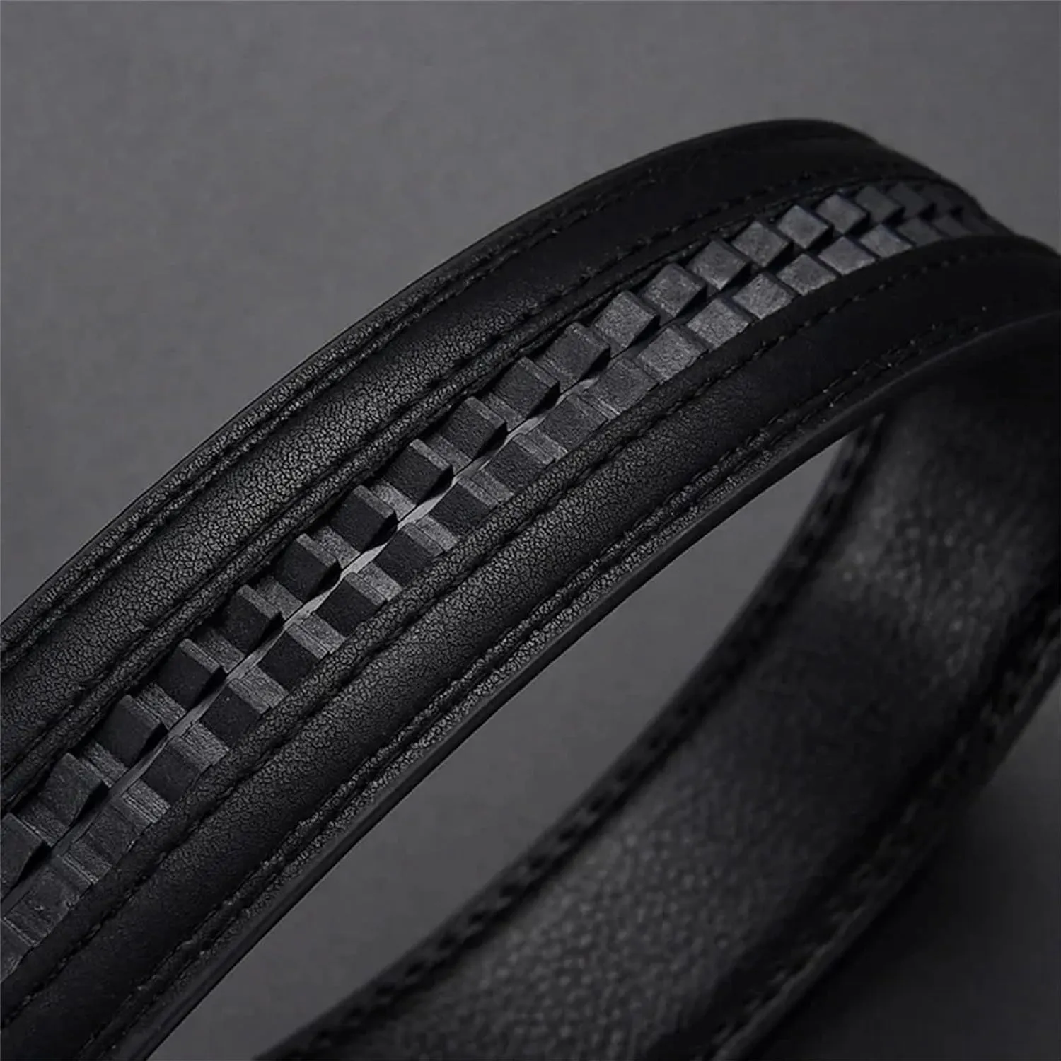 Mnjyihy Men's Business Genuine Leather Belts Jeans Automatic Adjustable Alloy Buckle Waist Straps Belts