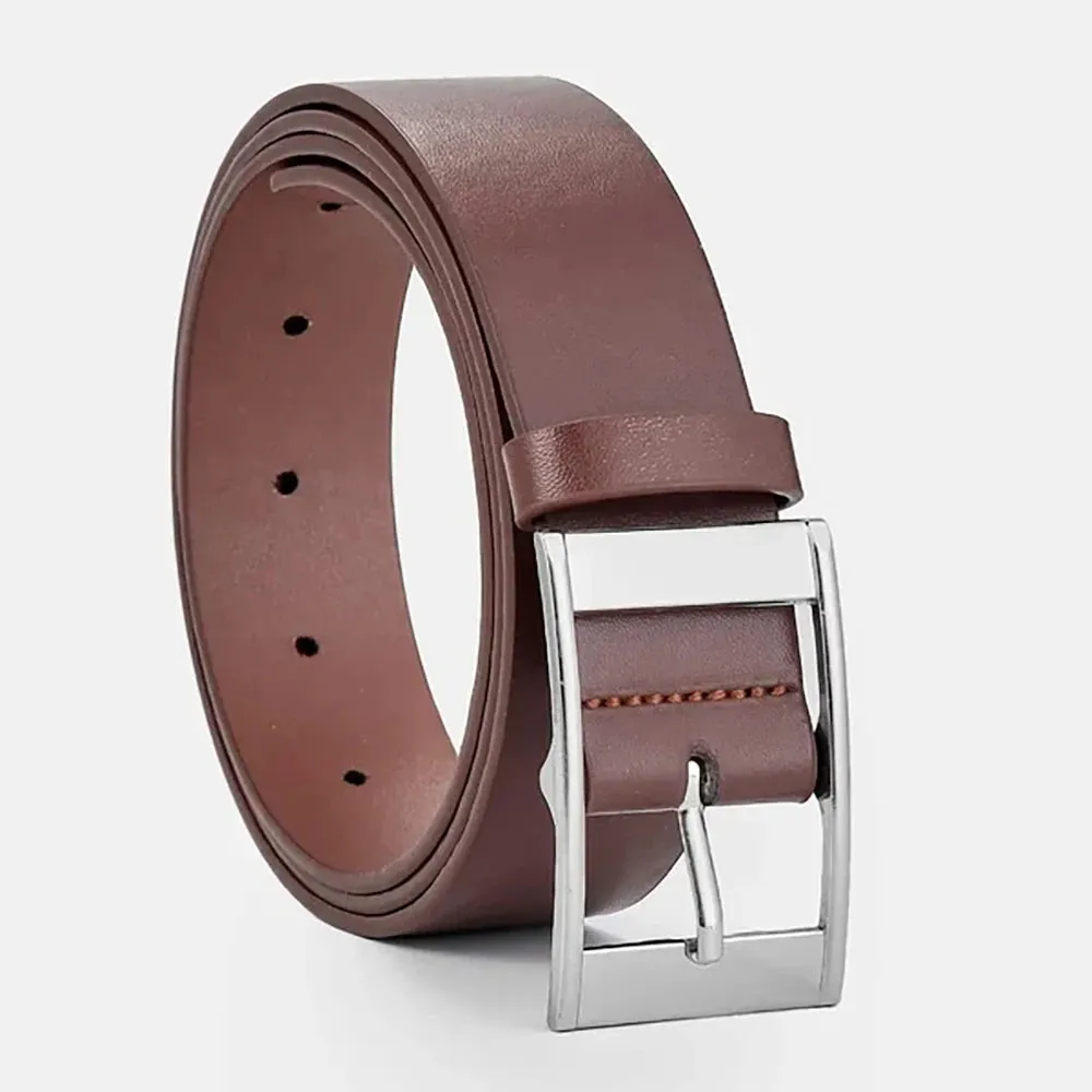 New Luxury Belt for Men PU Leather Belt Metal Pin Buckle High Quality Famous Brand Designer Waist Strap Belts for Jeans Men Belt