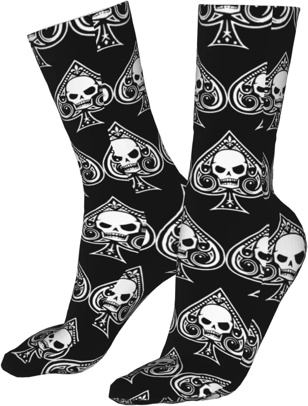Poker Ace Of Spades Running Socks Breathable Round Neck Socks Sports Socks