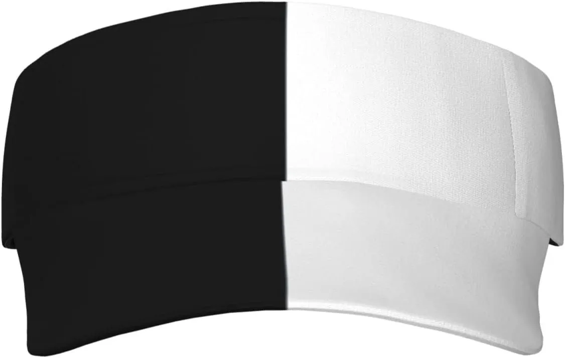 Pure Split Black and White Hats Black White Sun Visor Hats Women Wide Brim Summer Protection Beach Sun Hat Cap