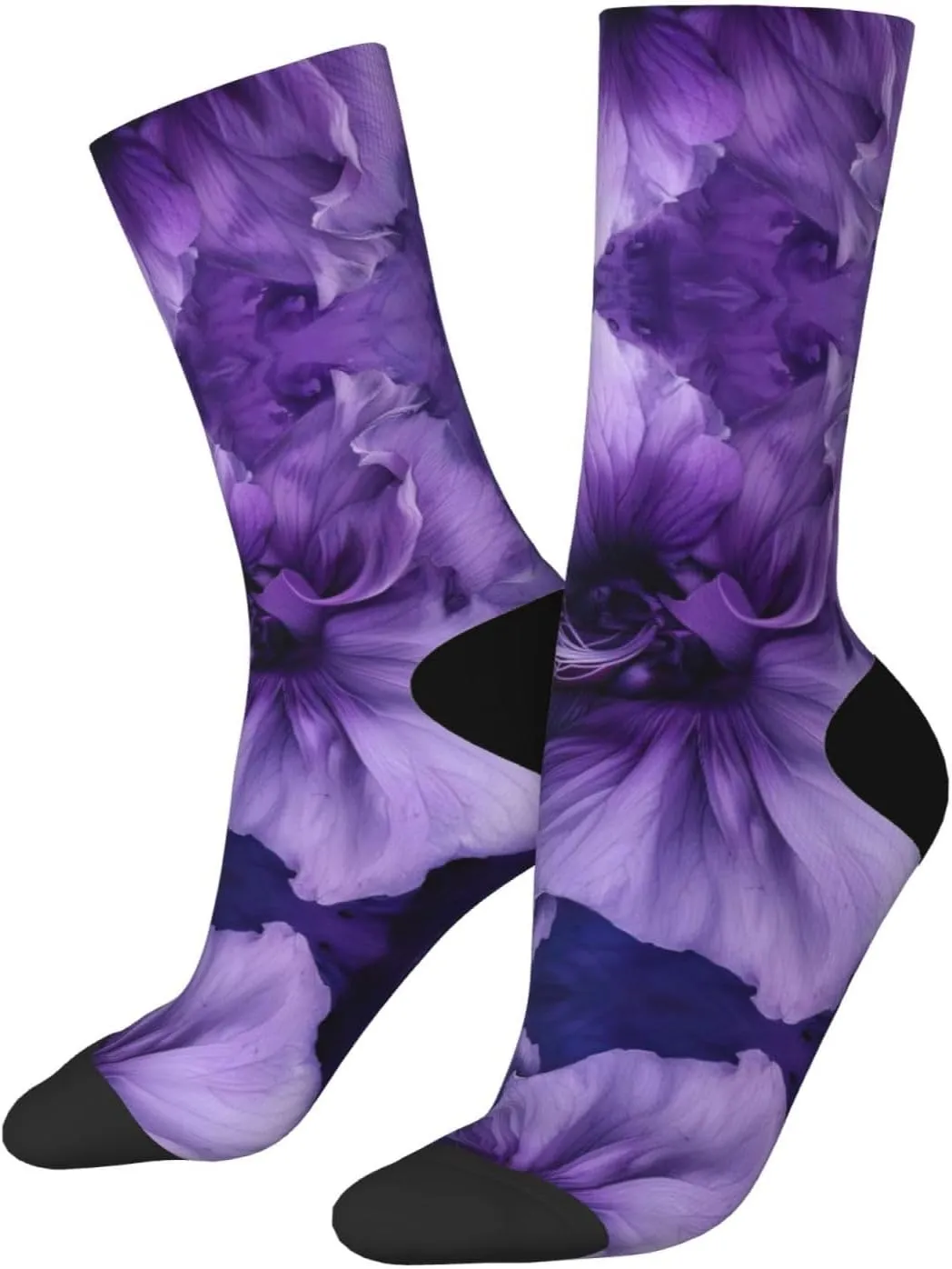 purple Print Custom Personalized Fun Novelty Adult Socks Casual Soft Socks For Men Women