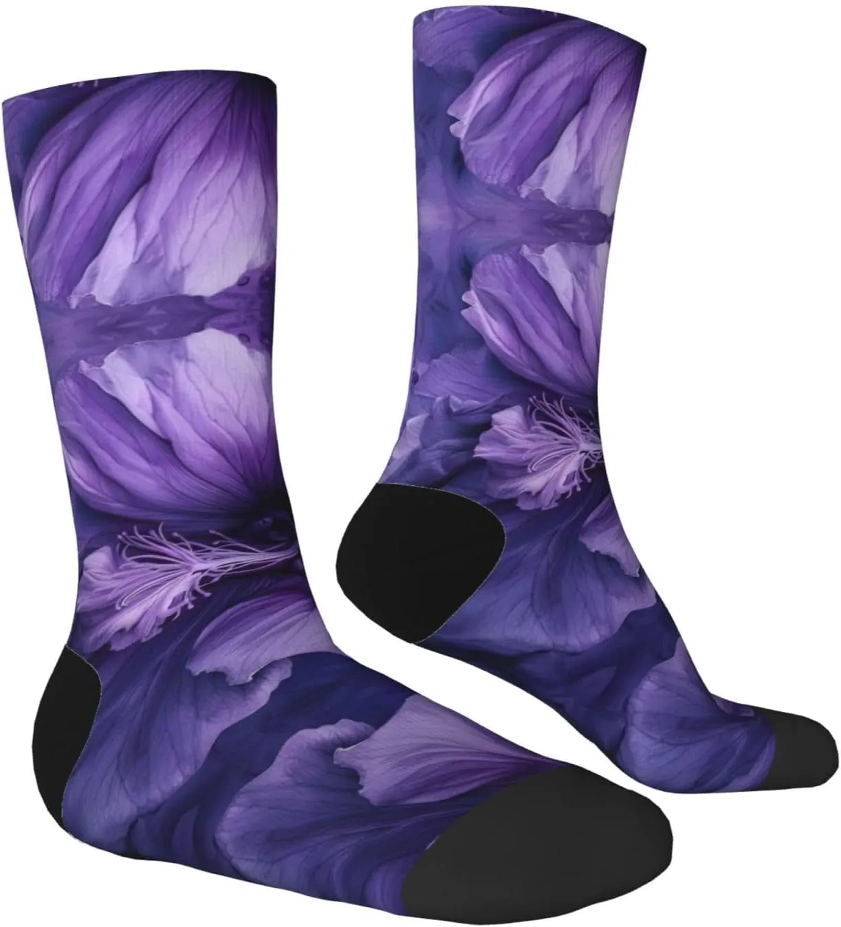 purple Print Custom Personalized Fun Novelty Adult Socks Casual Soft Socks For Men Women