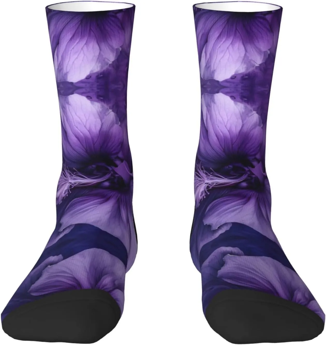 purple Print Custom Personalized Fun Novelty Adult Socks Casual Soft Socks For Men Women