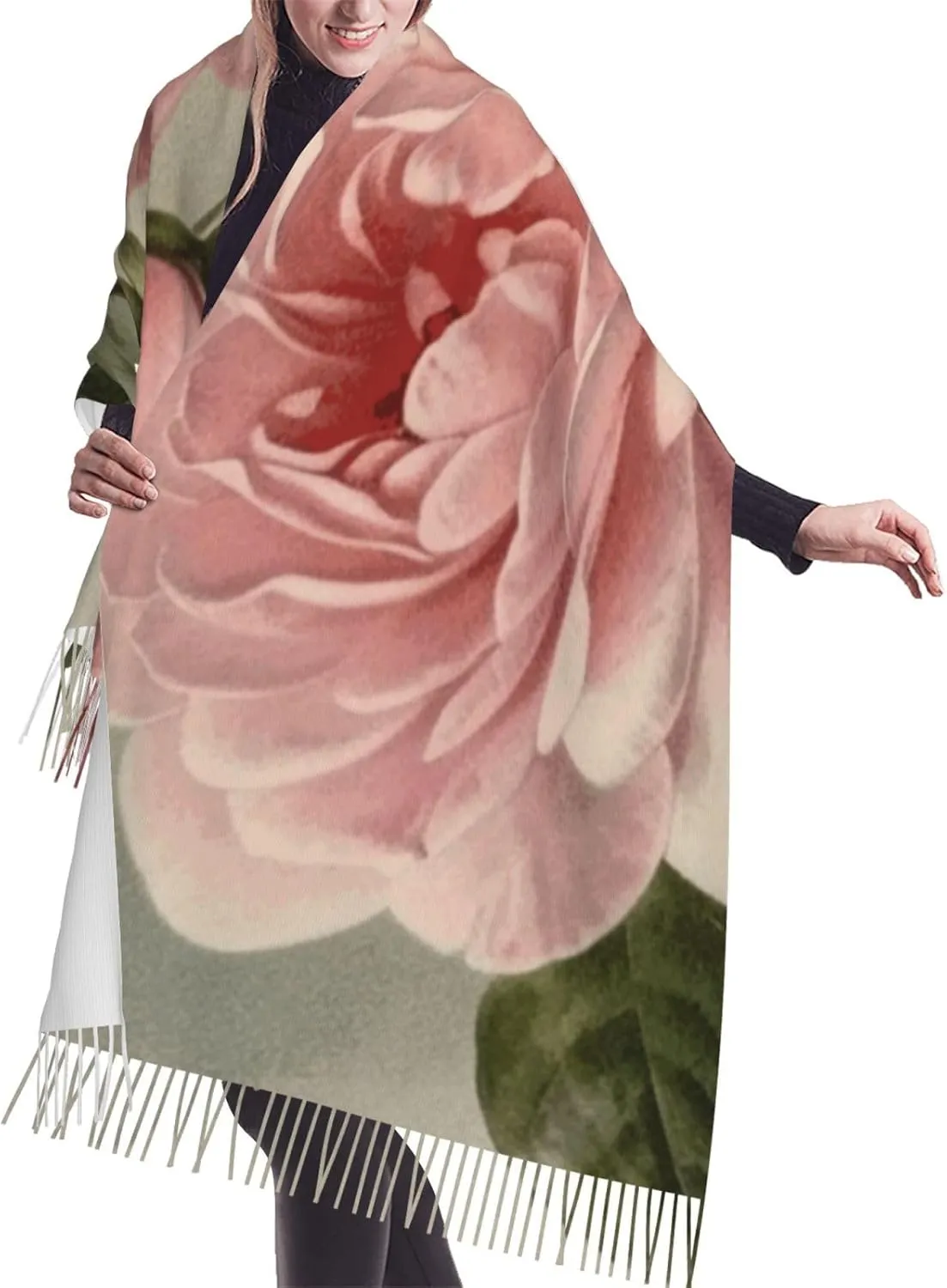 Scarf for Women Winter Warm Scarves Lightweight Soft Shawl Vintage Wall of Radio Boombox_75800211 Fringed Scarf