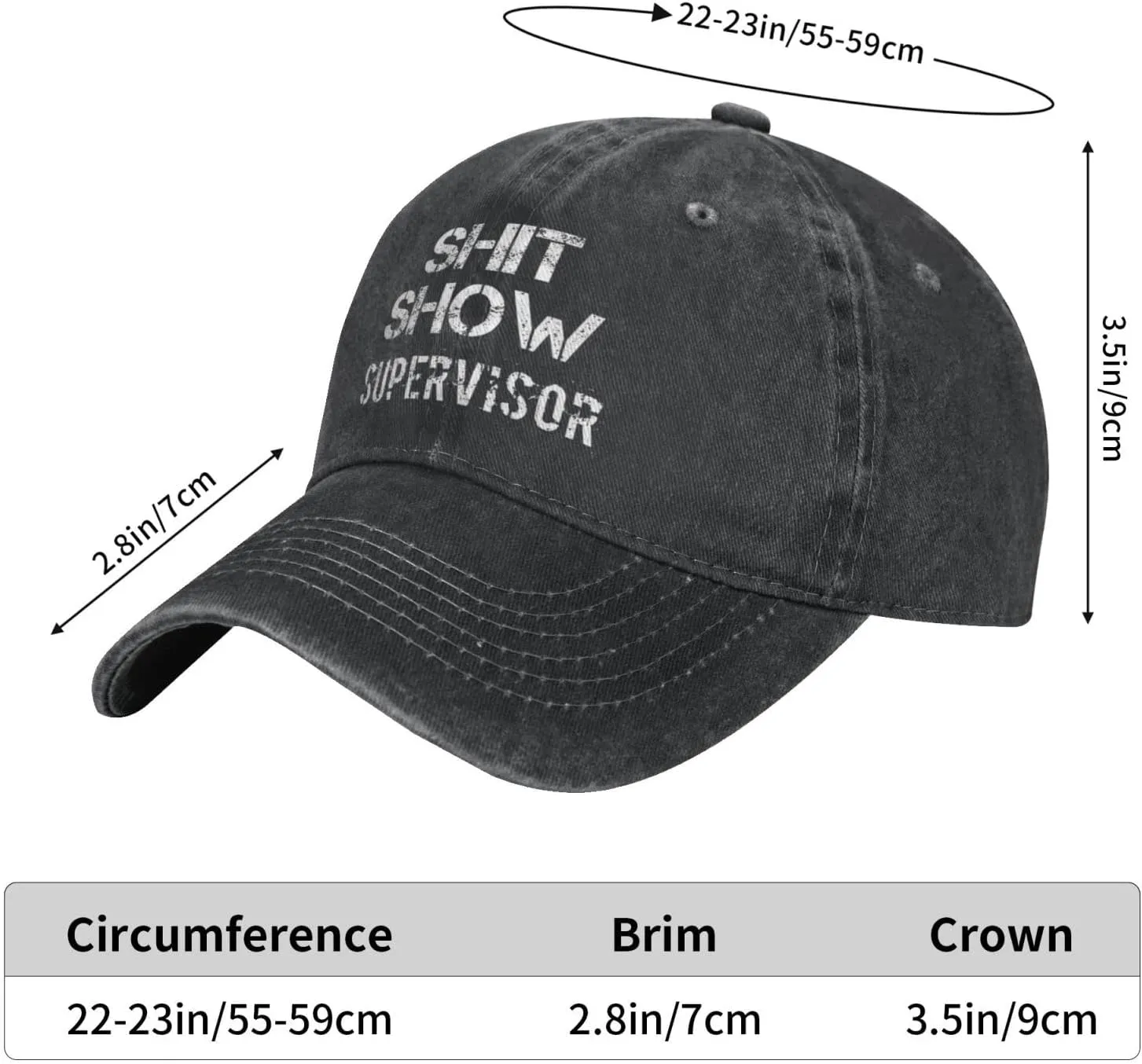Show Supervisor Baseball Hat Funny Caps for Men Women Unisex Vintage Caps