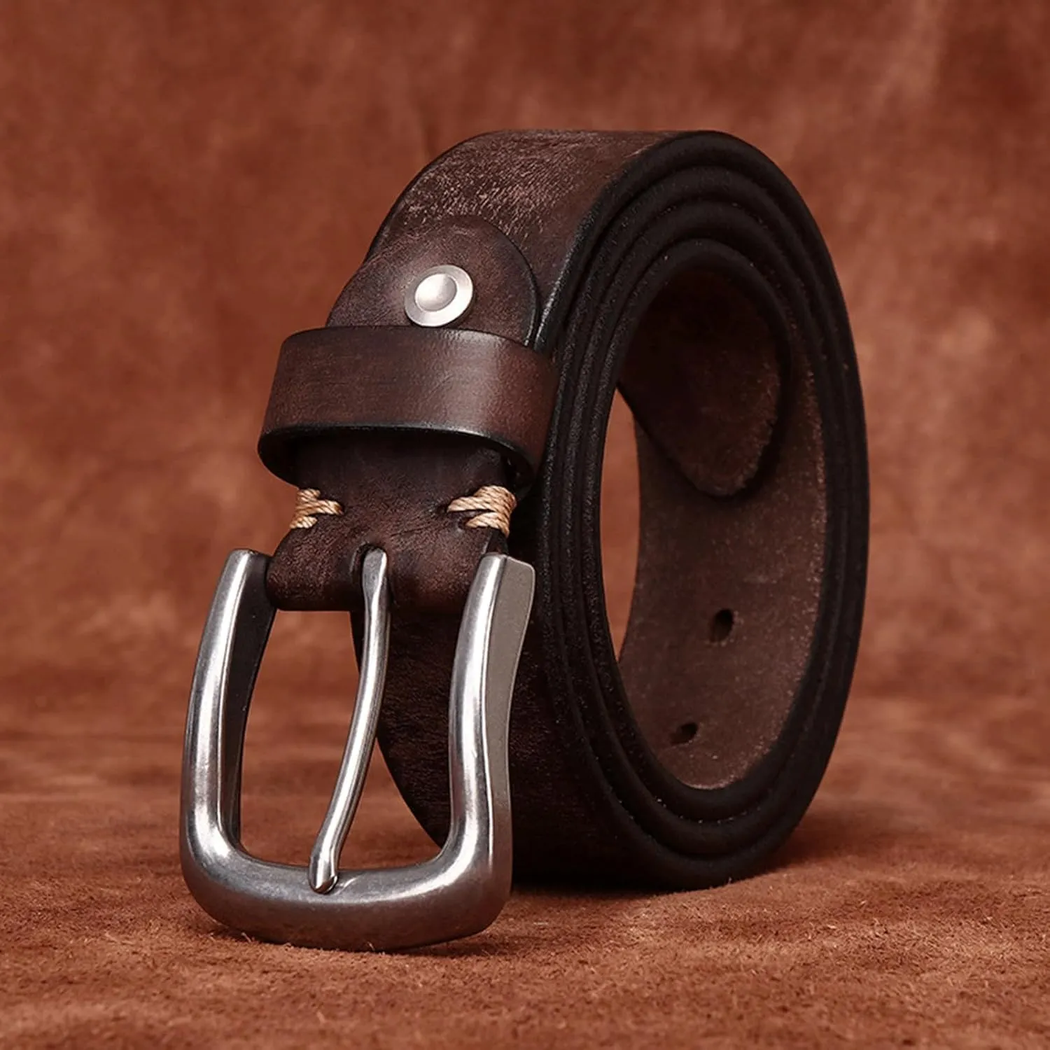 Sress Belts Leather Belt Men Genuine Leather Strap Luxury Pin Buckle Casual Belt 110/115/120/125/130cm Casual Belts