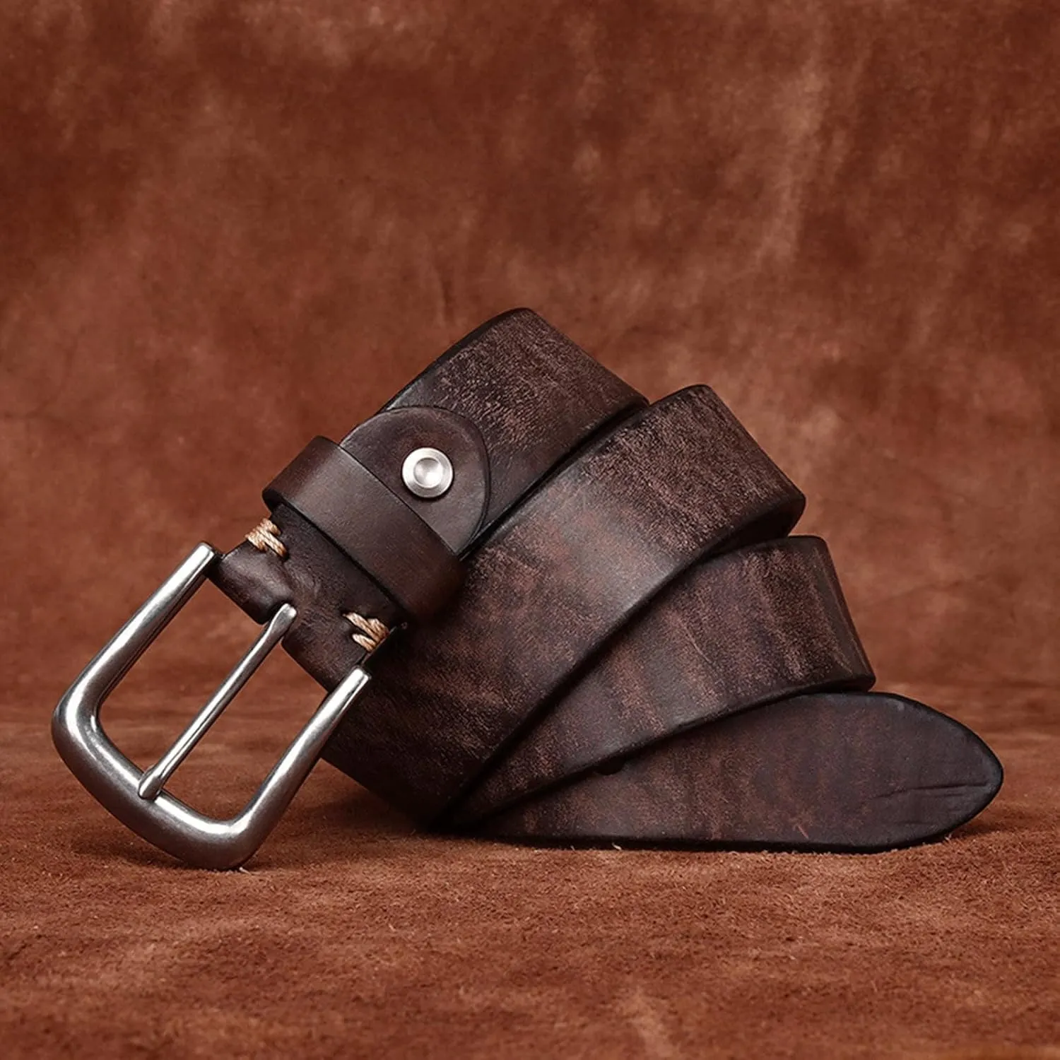 Sress Belts Leather Belt Men Genuine Leather Strap Luxury Pin Buckle Casual Belt 110/115/120/125/130cm Casual Belts