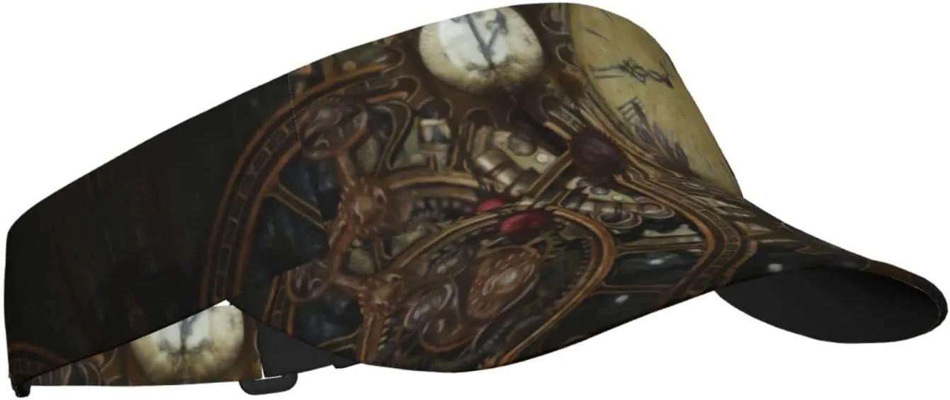 Steampunk Clocks Visor Hats Women Men Fashion Sun Hat Steampunk Visors Adjustable Sport Wide Brim Cap