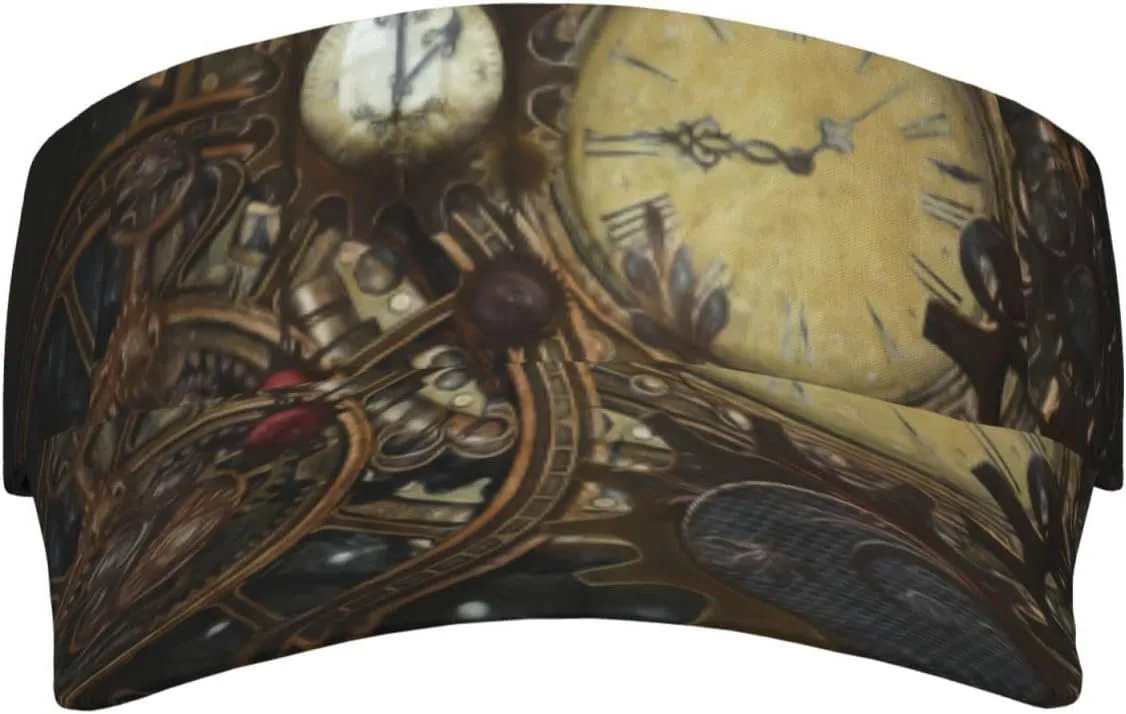 Steampunk Clocks Visor Hats Women Men Fashion Sun Hat Steampunk Visors Adjustable Sport Wide Brim Cap