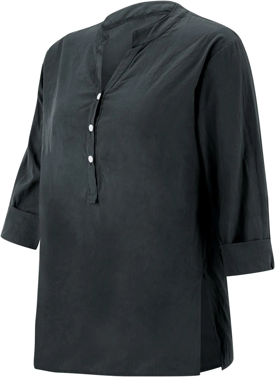 Summer Tops Women 2025 Short Sleeve Cotton Linen Shirts Casual Button V Neck Boho Blouses Plus Size Spring Clothes