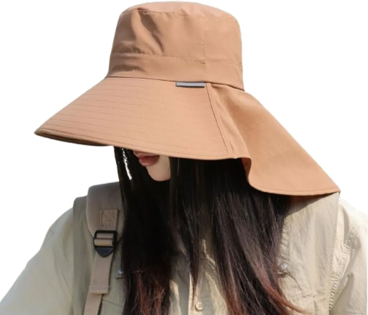 Sun Hats for Women Wide Brim Summer Beach Hat Uv Protection Outdoor Foldable Fishing Safari Bucket Hat with Neck Flap