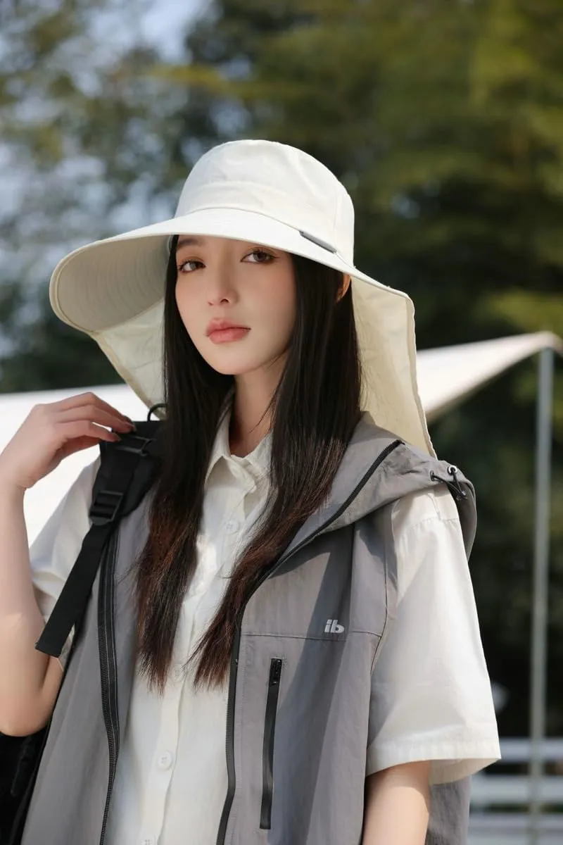 Sun Hats for Women Wide Brim Summer Beach Hat Uv Protection Outdoor Foldable Fishing Safari Bucket Hat with Neck Flap