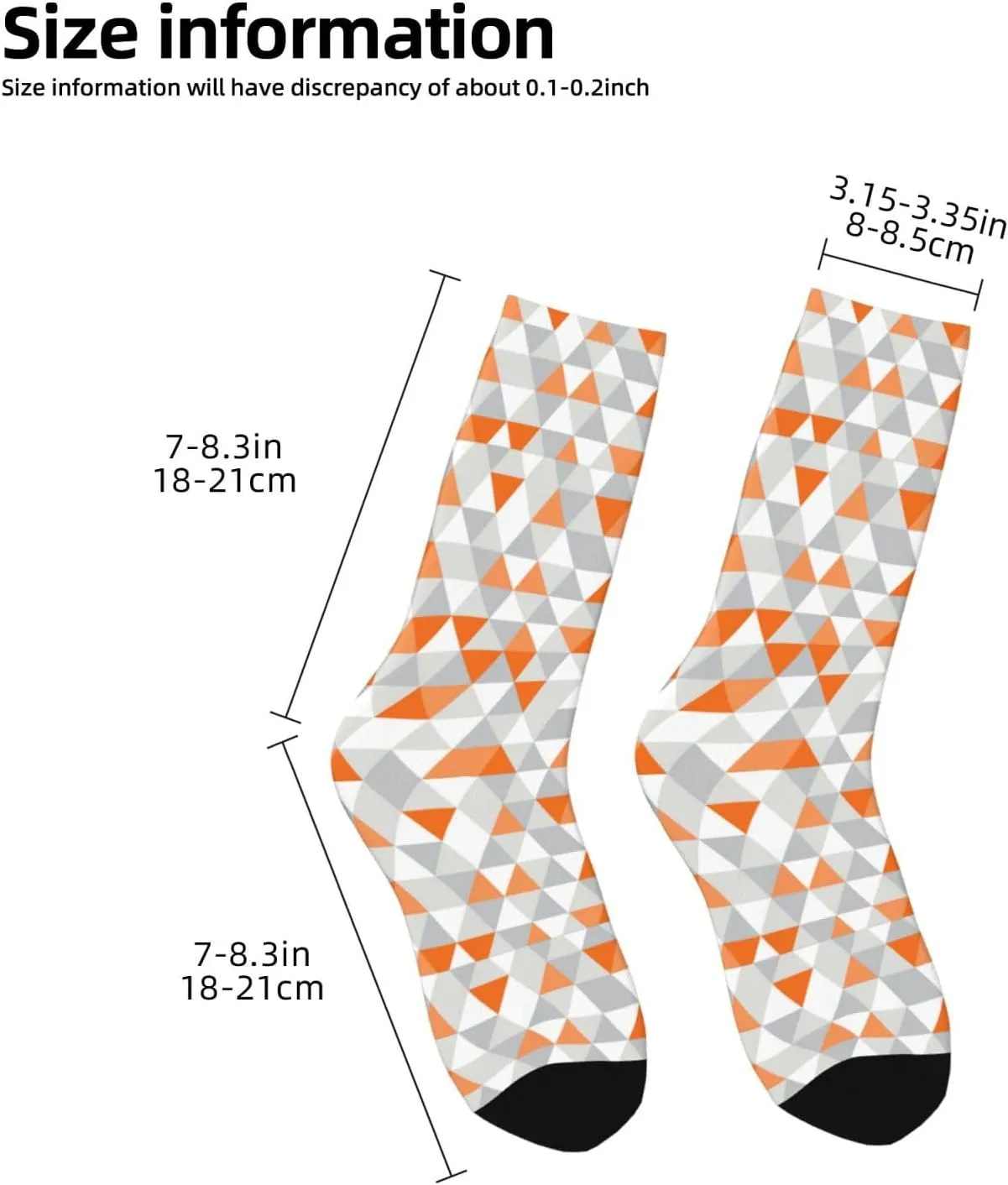 Triangles Patterns Print Funny Socks For Men Women Fun Cozy Crazy Novelty Fashion Breathable Adult Socks