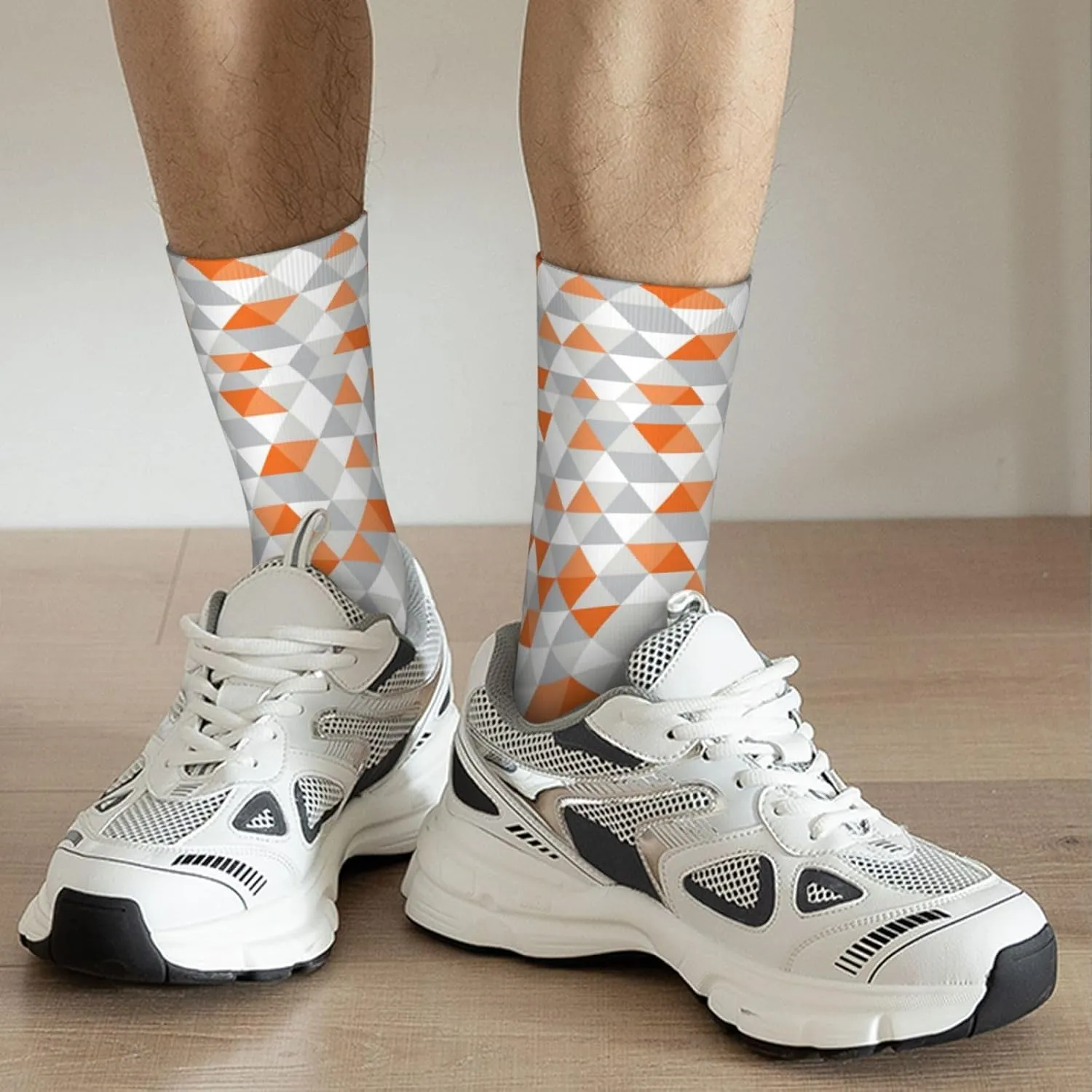 Triangles Patterns Print Funny Socks For Men Women Fun Cozy Crazy Novelty Fashion Breathable Adult Socks