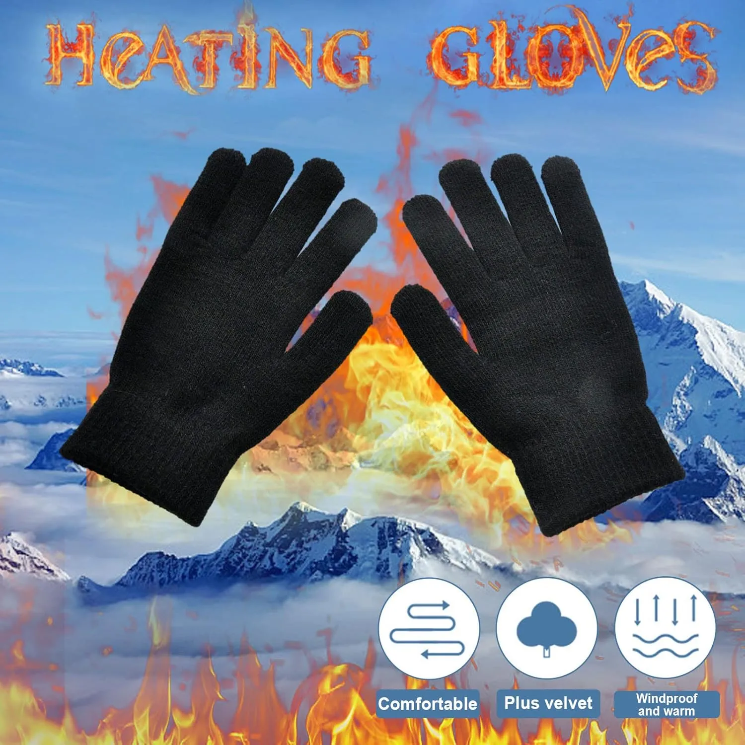 Women's Cable Knit Gloves with Touchscreen Winter Gloves Warm Stretchy Knit Gloves For Men Women