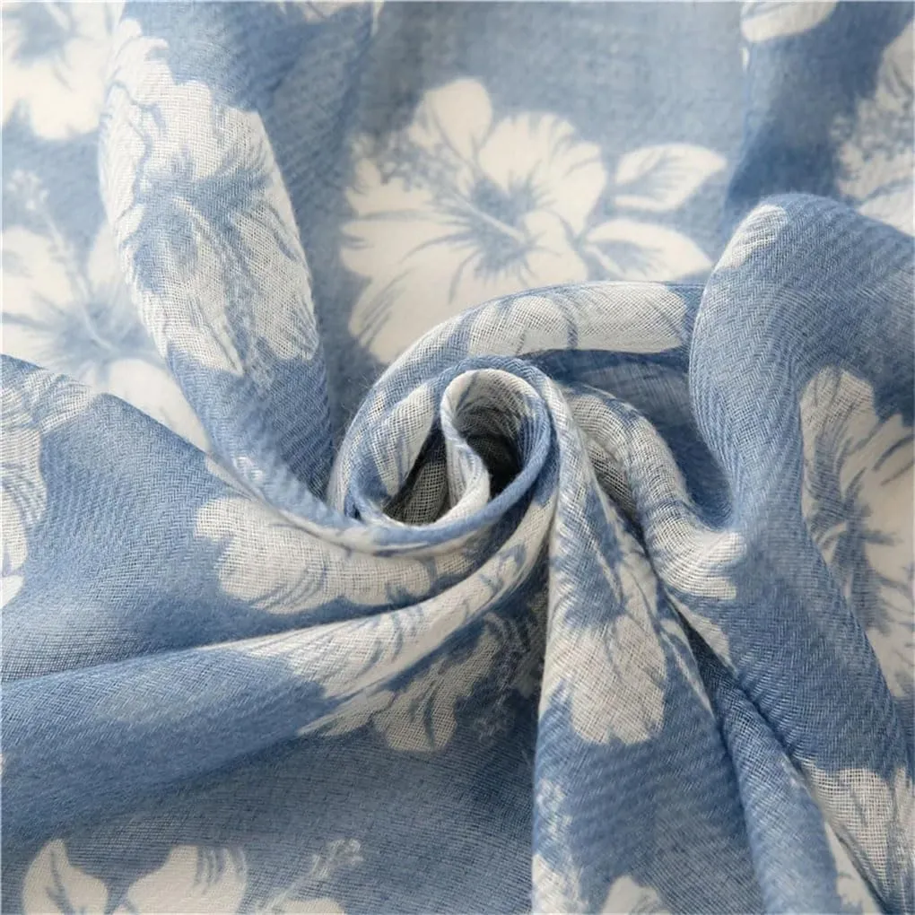 Womens Floral Tassel Viscose Shawl Scarf Lady Print Soft Wrap Muslim Hijab 180 * 90cm