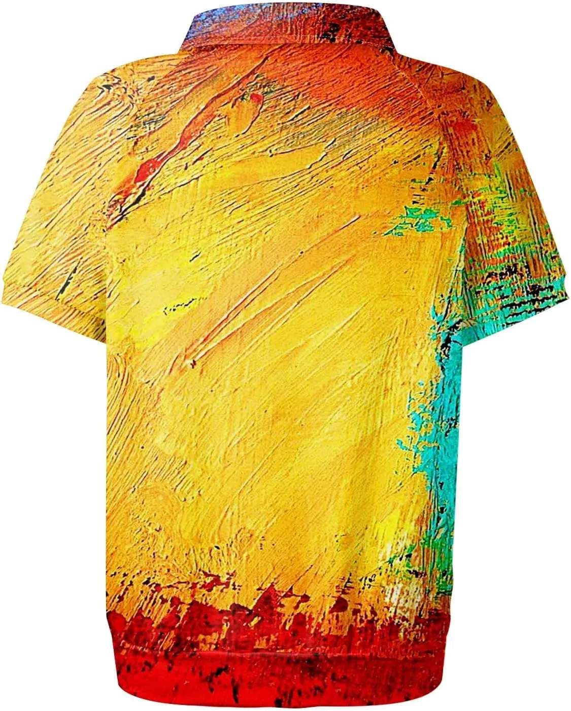 Women's Polo Shirts Womens Summer V Neck Tee Fashion Gradient Color Collar Shirts Women Short Sleeve Polo Tops