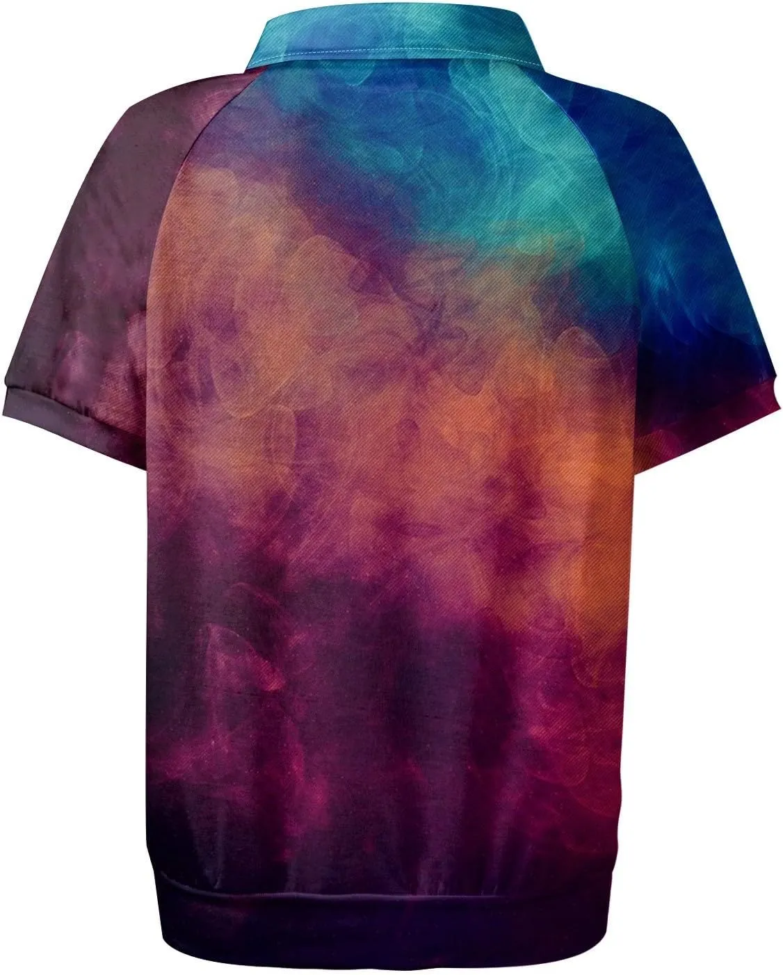 Women's Polo Shirts Womens Summer V Neck Tee Fashion Gradient Color Collar Shirts Women Short Sleeve Polo Tops