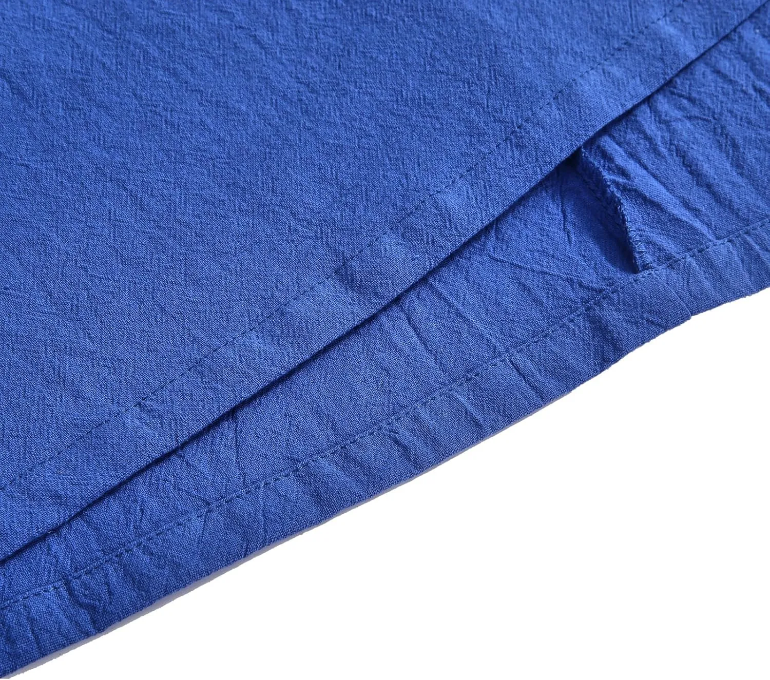 Women's Short Sleeve T Shirt Dress Casual Cotton Linen Knee-Long Dress V Neck Summer Beach Dress with Pockets