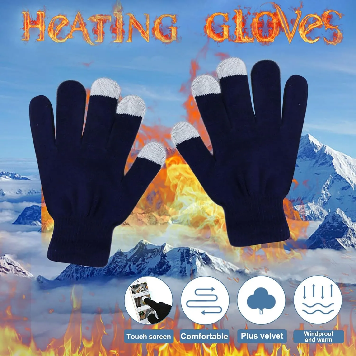 Women's Winter Touchscreen Gloves Warm Lined Knit Gloves Cold Weather Gloves for Men Women s Valentine's Day