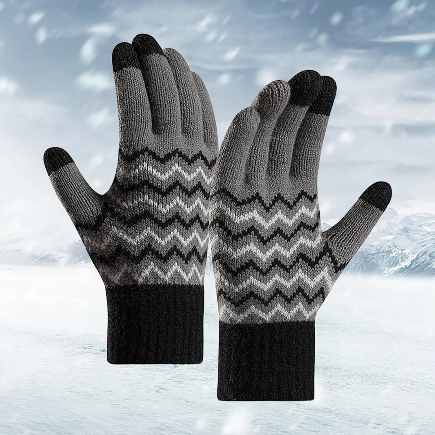 YOLAI Winter Gloves for Men Women Touchscreen Warm Gloves Thermal Soft Knit Gloves for Cold Weather
