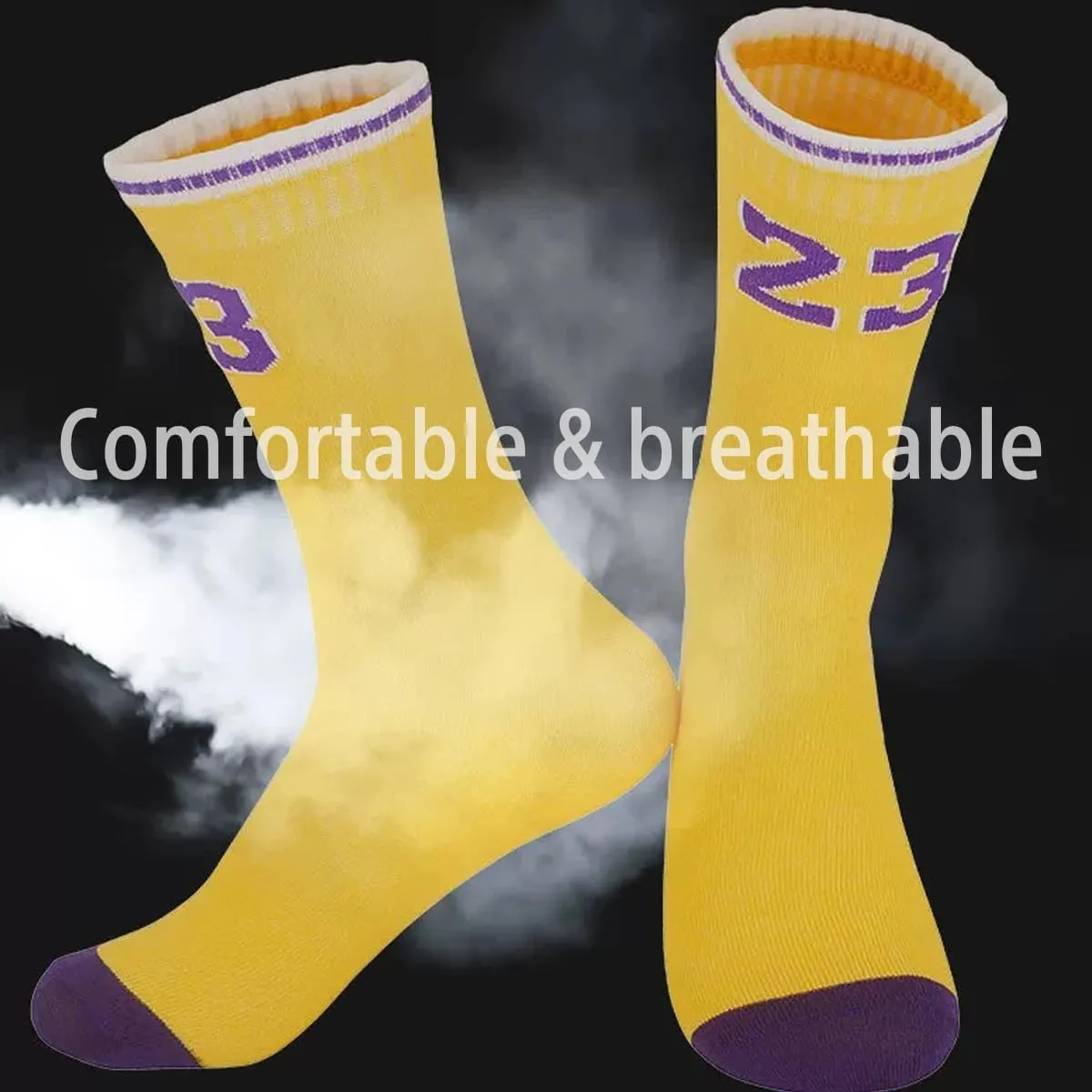 Youth Basketball Socks Boys Girls,3 Pairs Running Breathable Sports Socks for Kids Age 6-14