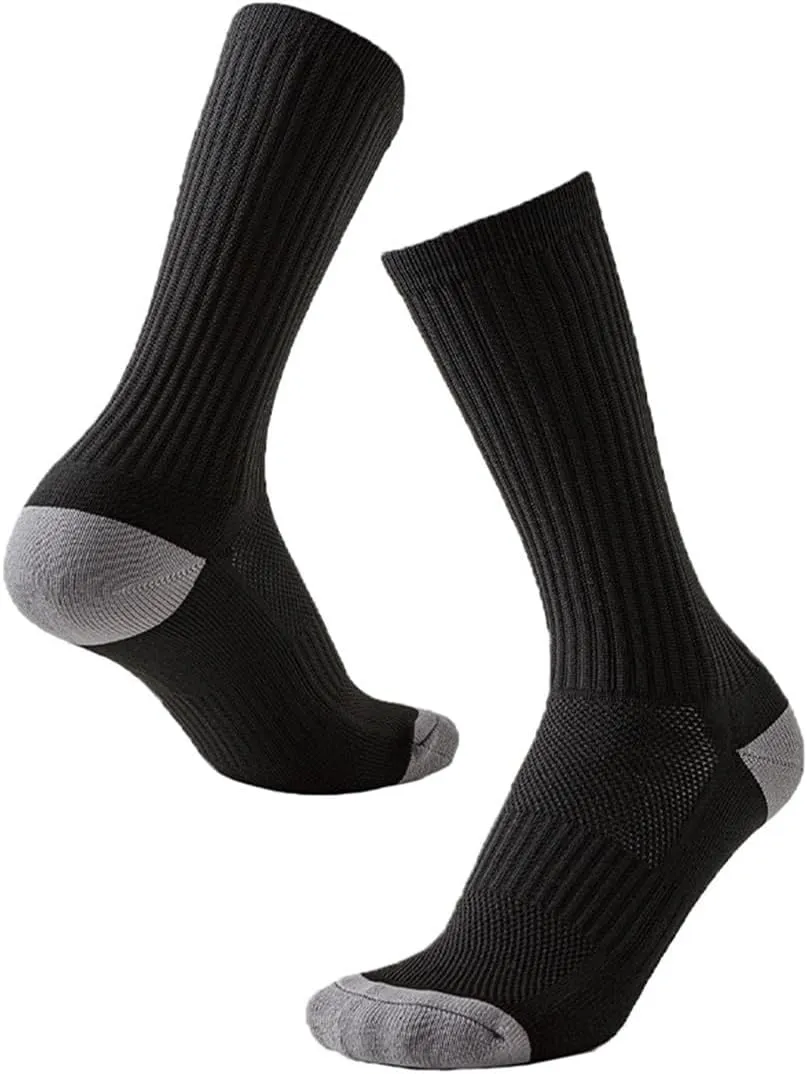 YWSLRC 6/8 Pairs Men's Crew Socks Athletic Sock Performance Full Cushioned Breathable Sport Work Running Sock Size 6-12