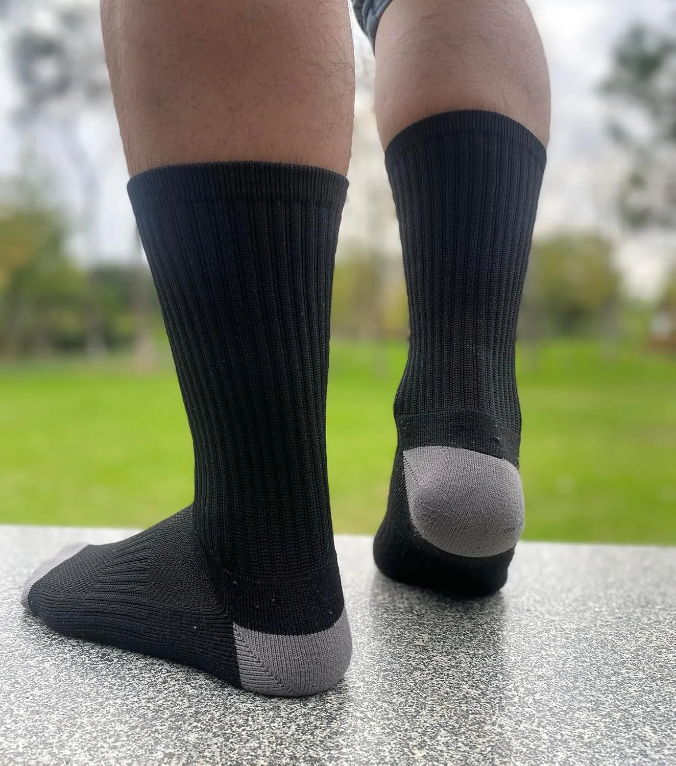 YWSLRC 6/8 Pairs Men's Crew Socks Athletic Sock Performance Full Cushioned Breathable Sport Work Running Sock Size 6-12