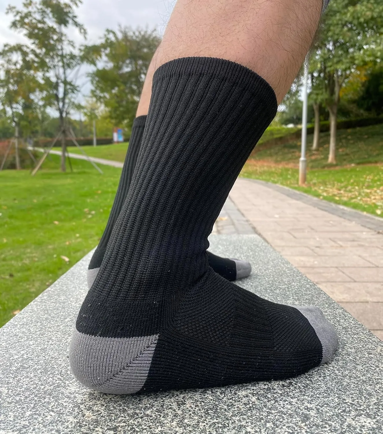 YWSLRC 6/8 Pairs Men's Crew Socks Athletic Sock Performance Full Cushioned Breathable Sport Work Running Sock Size 6-12