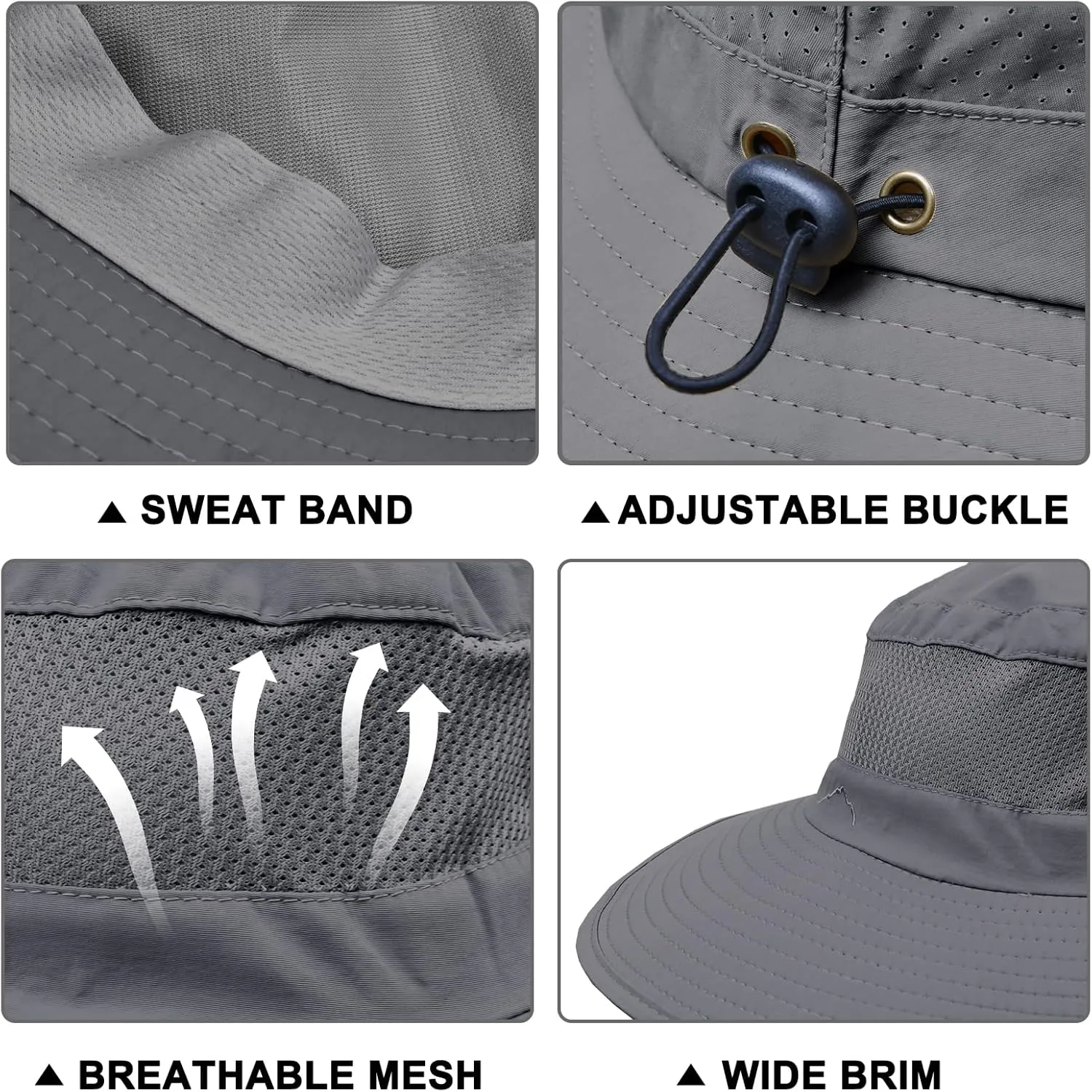 ZOORON Sun Hats for Men Women Fishing Hat with Neck Flap,UPF 50  Sun Hat Waterproof Wide Brim Bucket Hats for Safari Hiking
